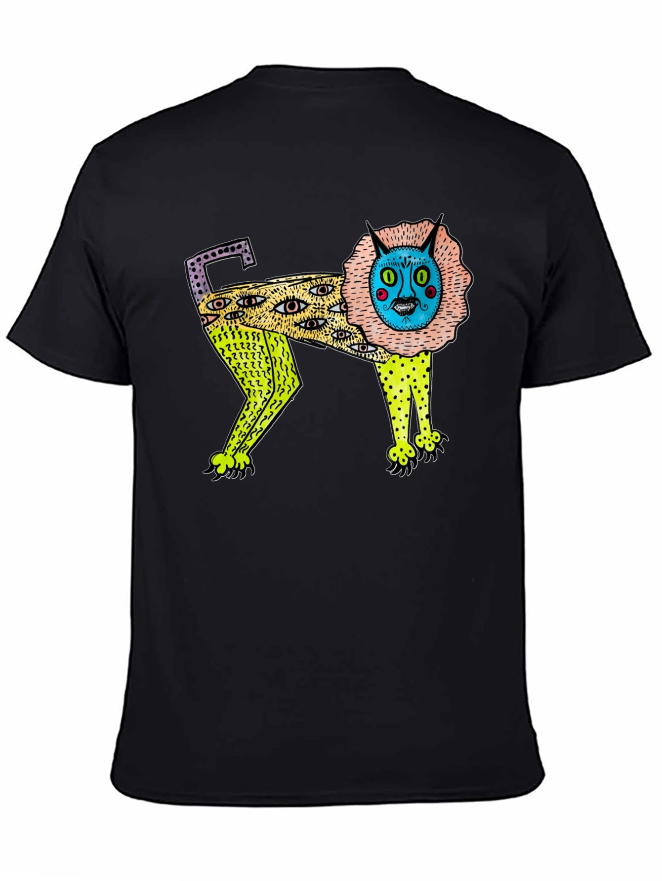 Abstract Lion Graphic Print T-Shirt