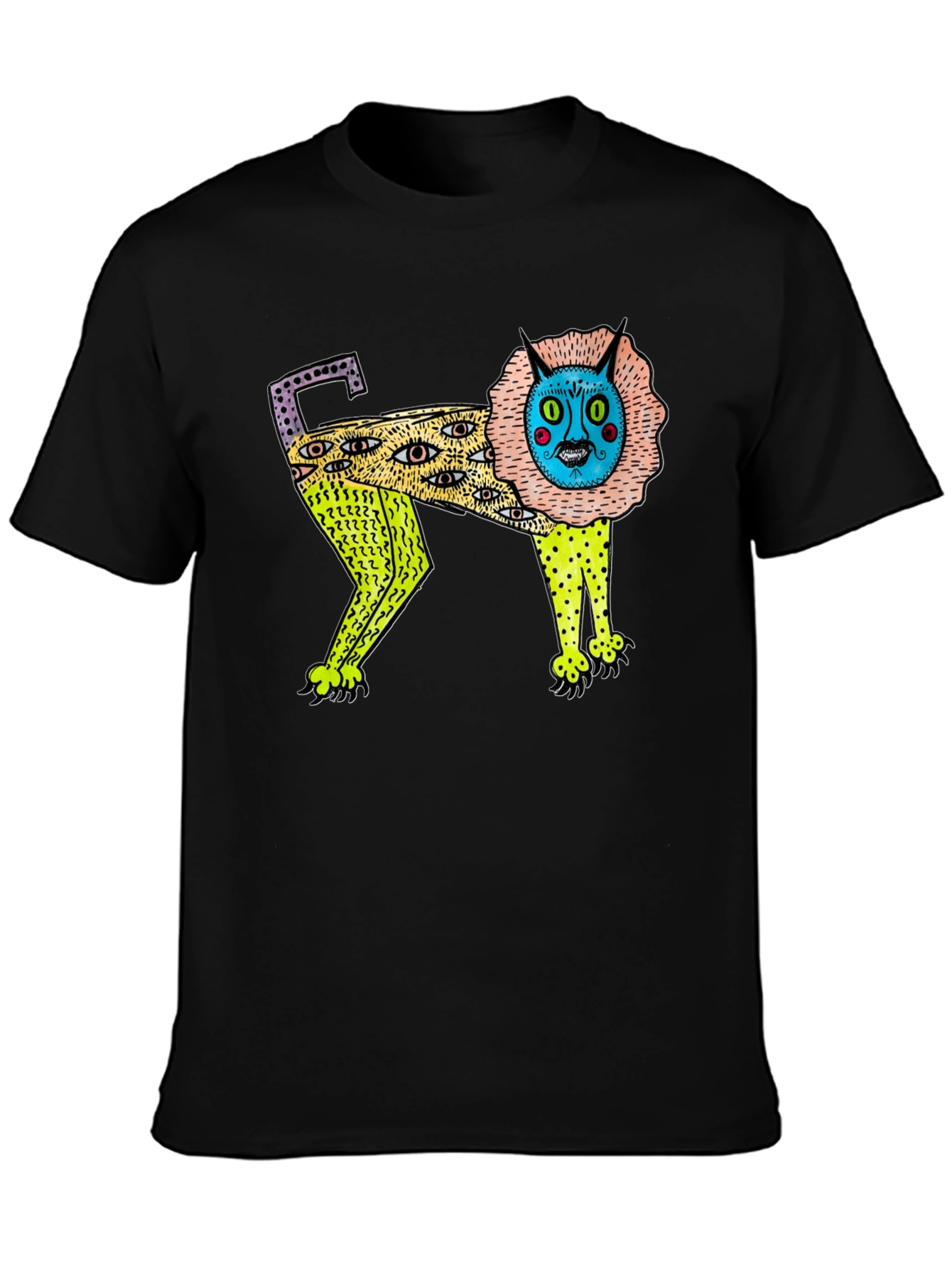 Abstract Lion Graphic Print T-Shirt