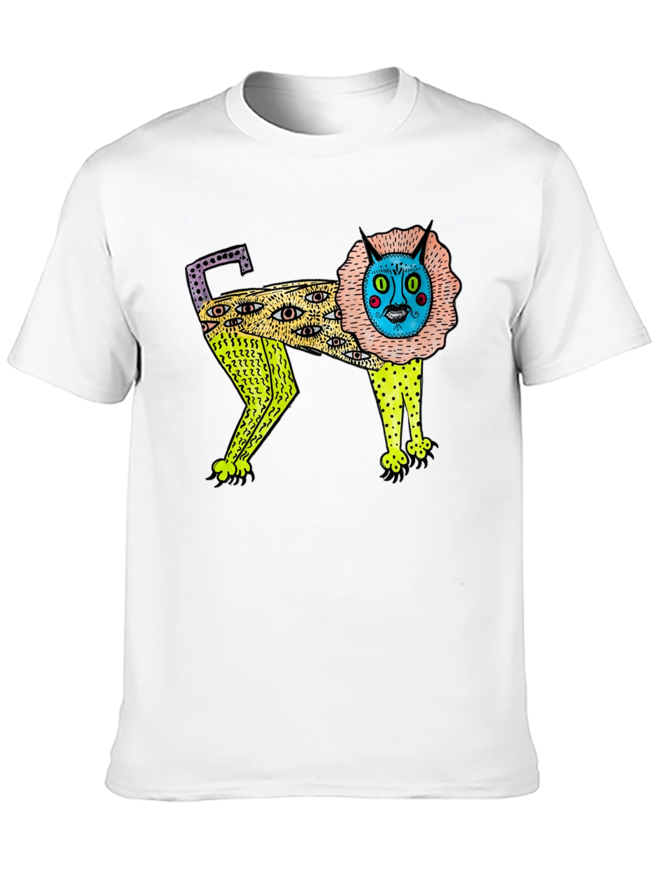 Abstract Lion Graphic Print T-Shirt