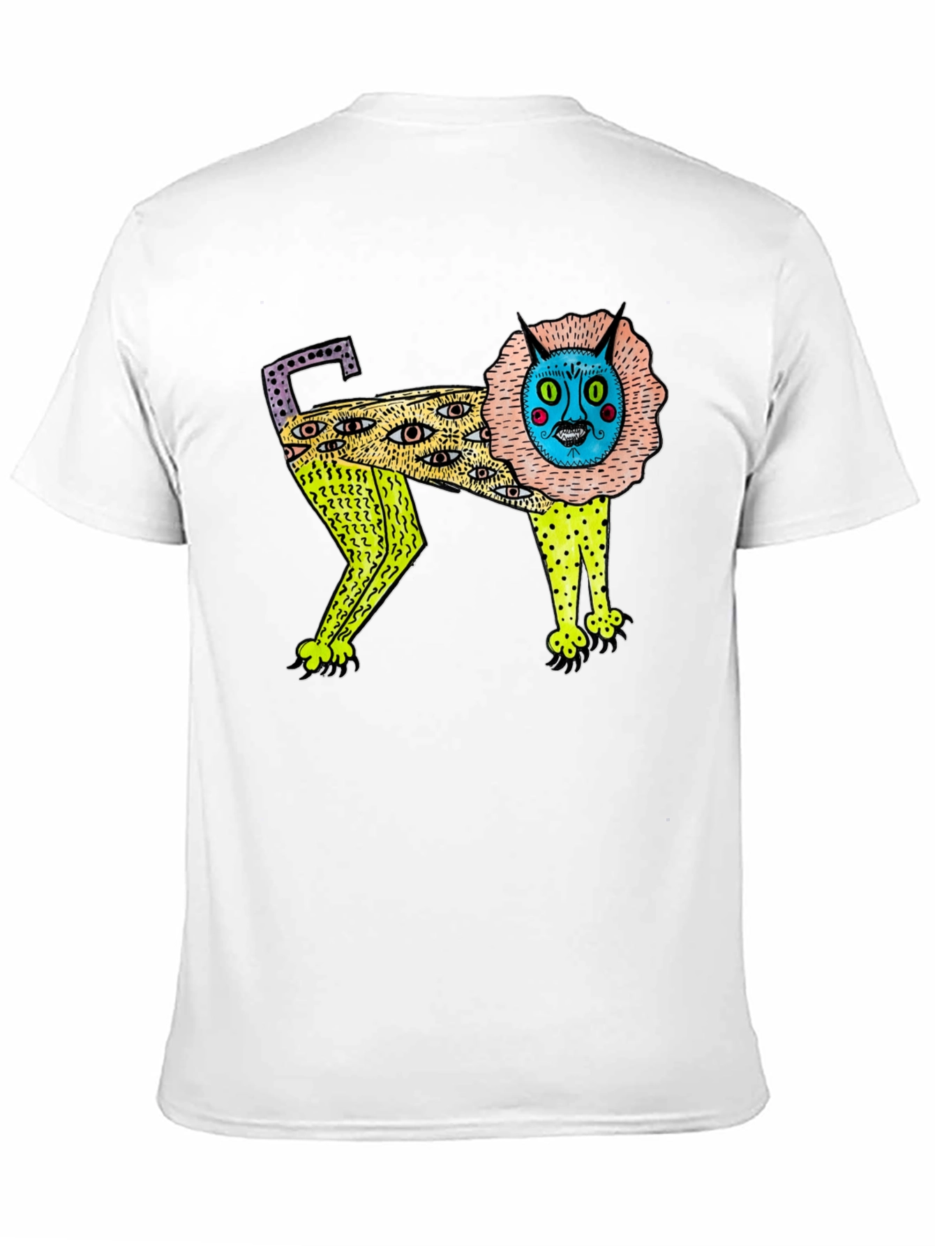 Abstract Lion Graphic Print T-Shirt