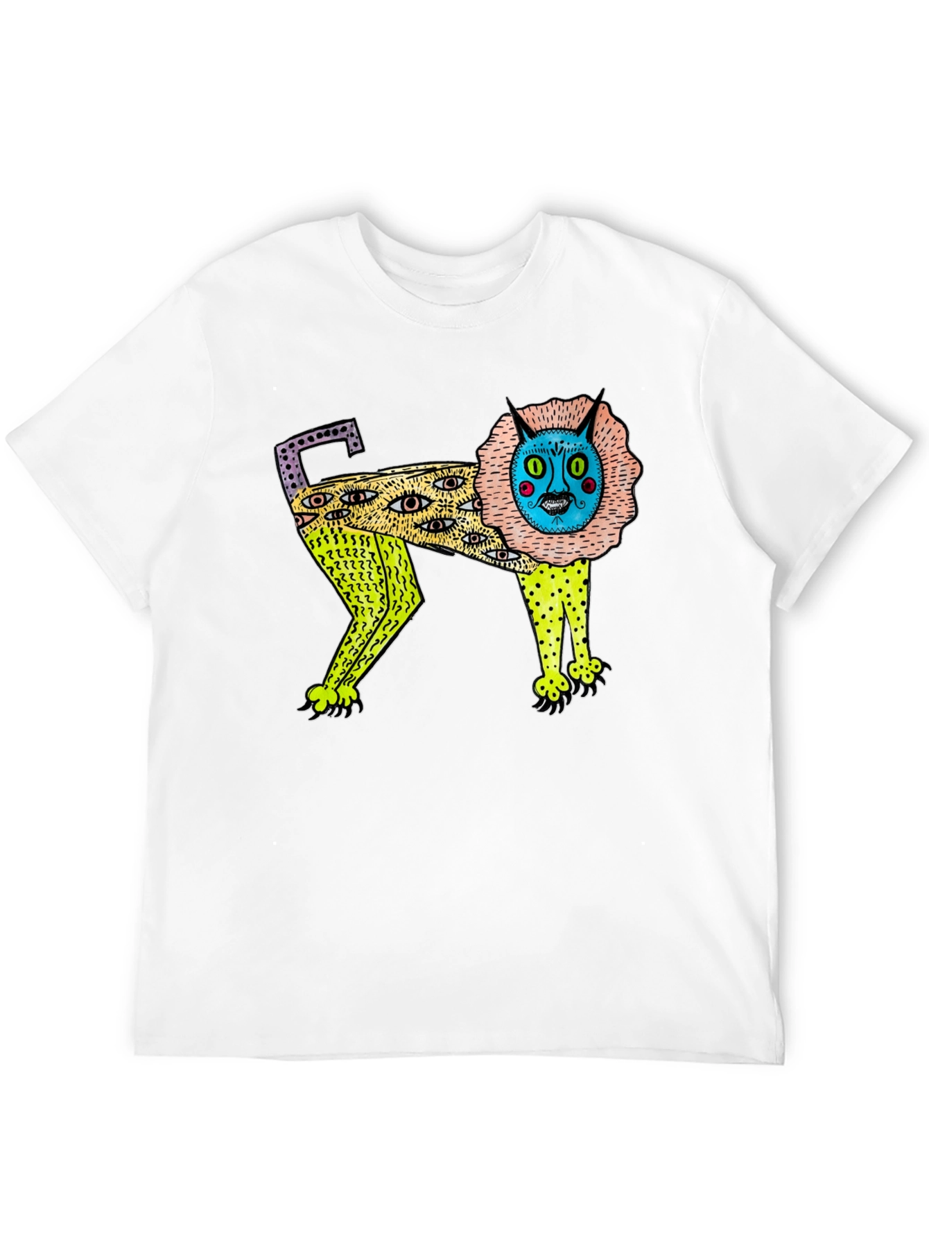Abstract Lion Graphic Print T-Shirt