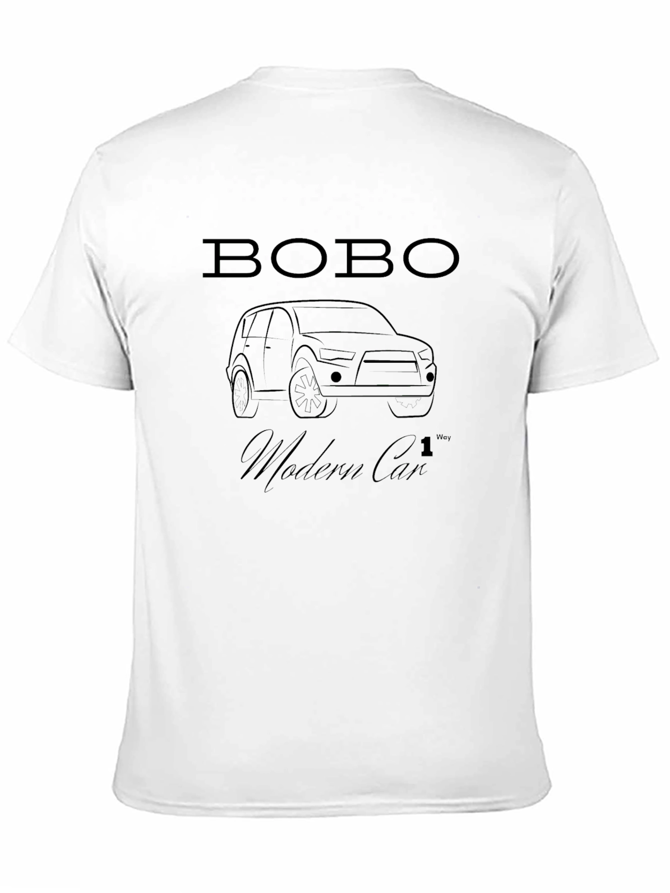 Mens Black Bobo Modern Car Graphic T-Shirt