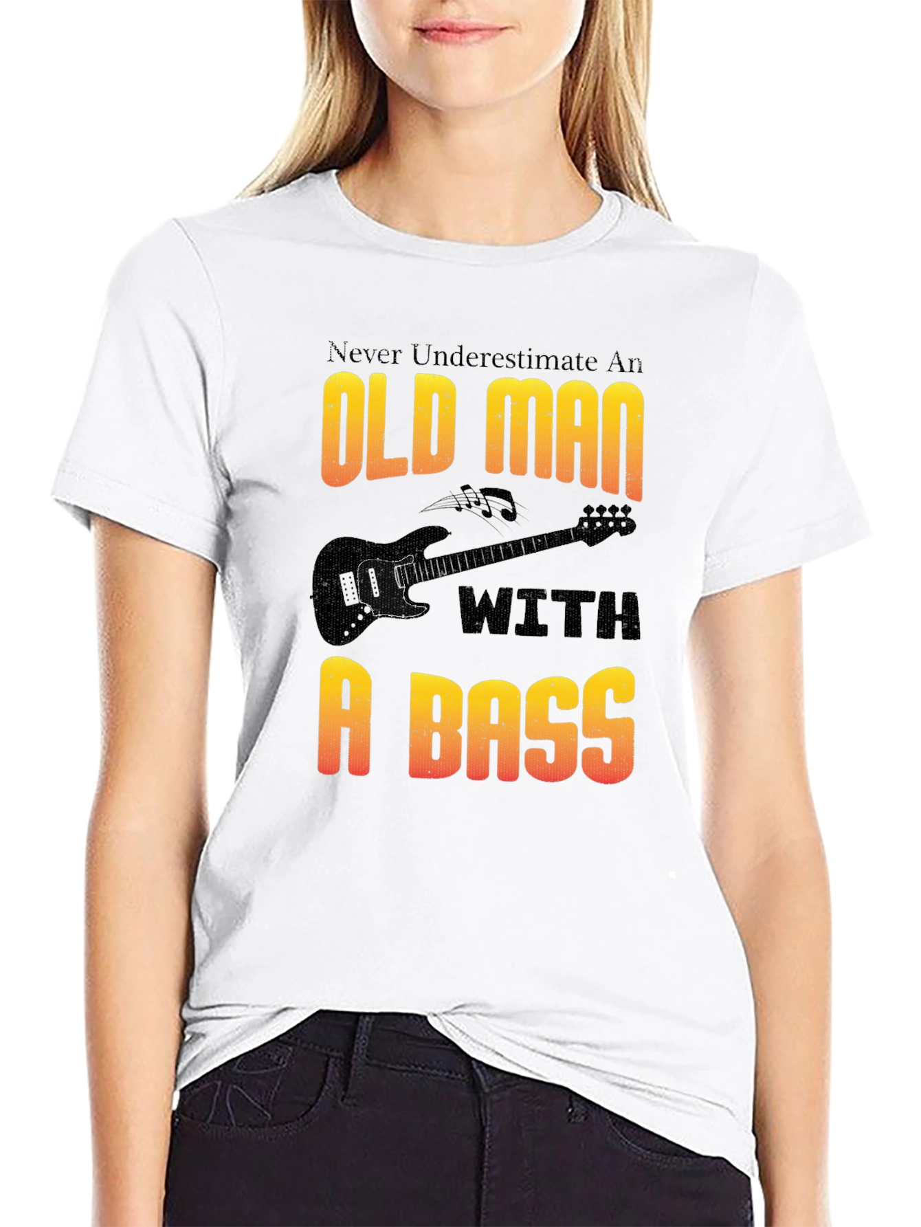 Old Man With a Bass T-Shirt - Musician Gift