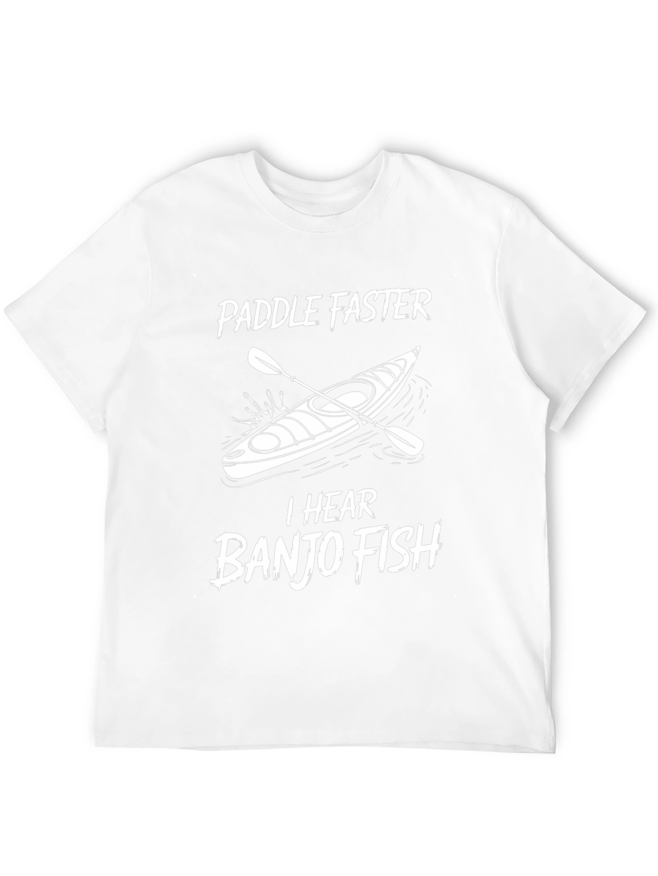 Paddle Faster Banjo Fish Graphic T-Shirt