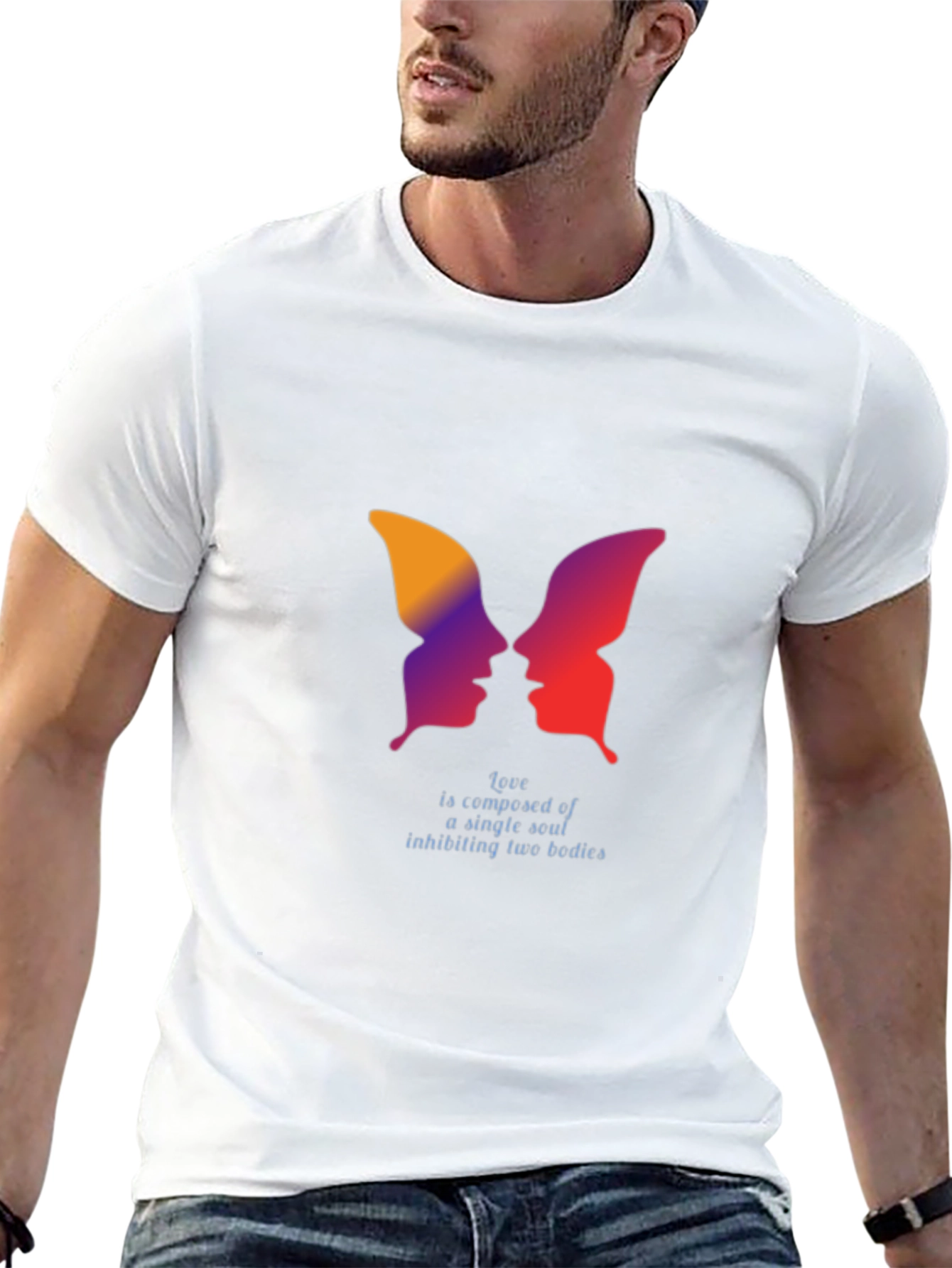 Abstract Butterfly Faces T-Shirt - Love Soul Design