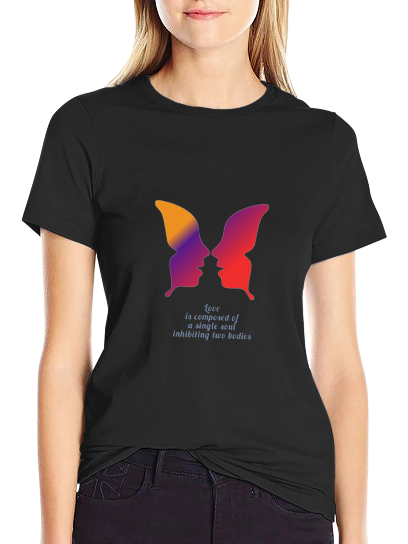 Abstract Butterfly Faces T-Shirt - Love Soul Design