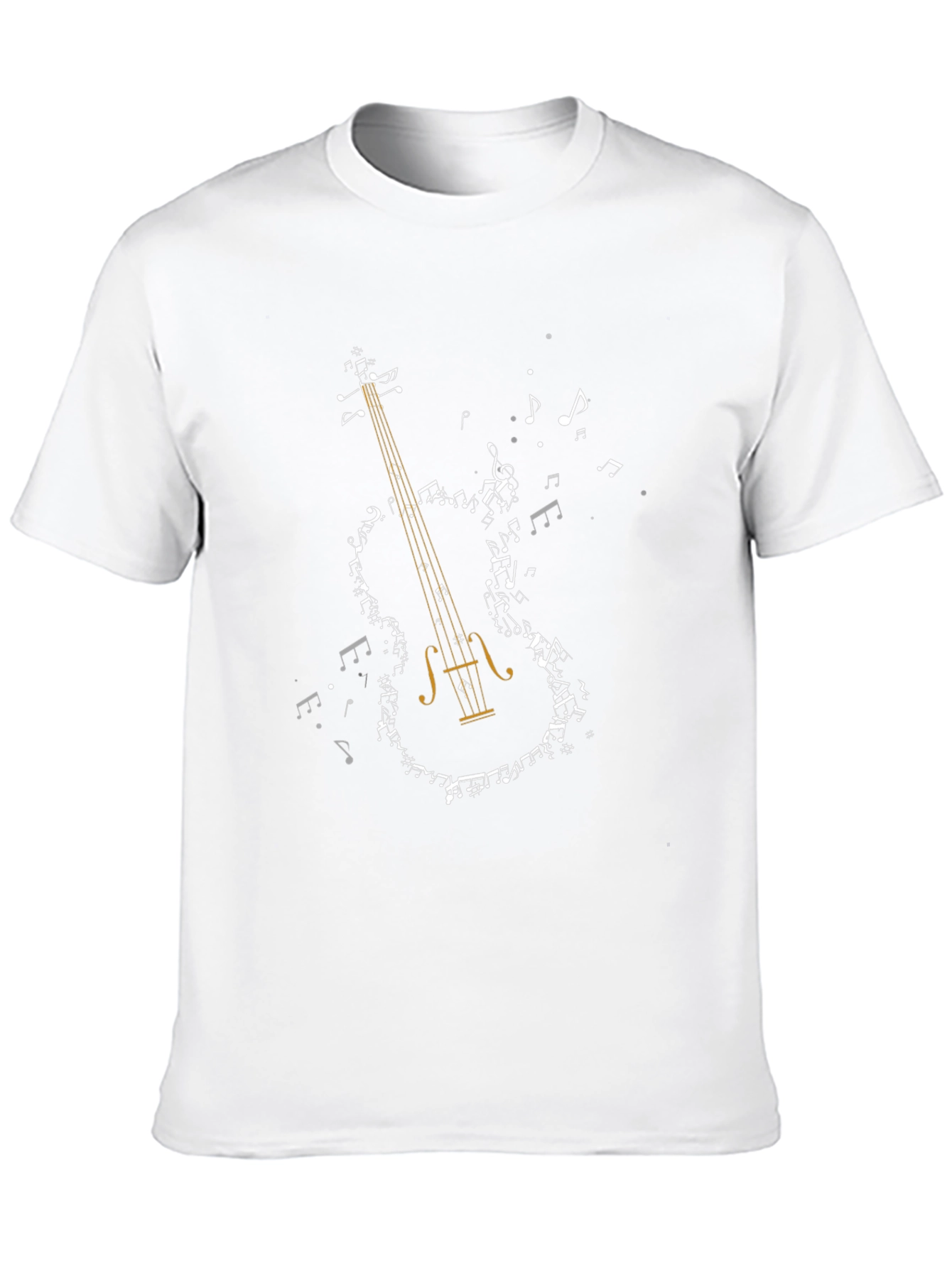 Musical Violin Graphic Tee - Black Cotton T-Shirt