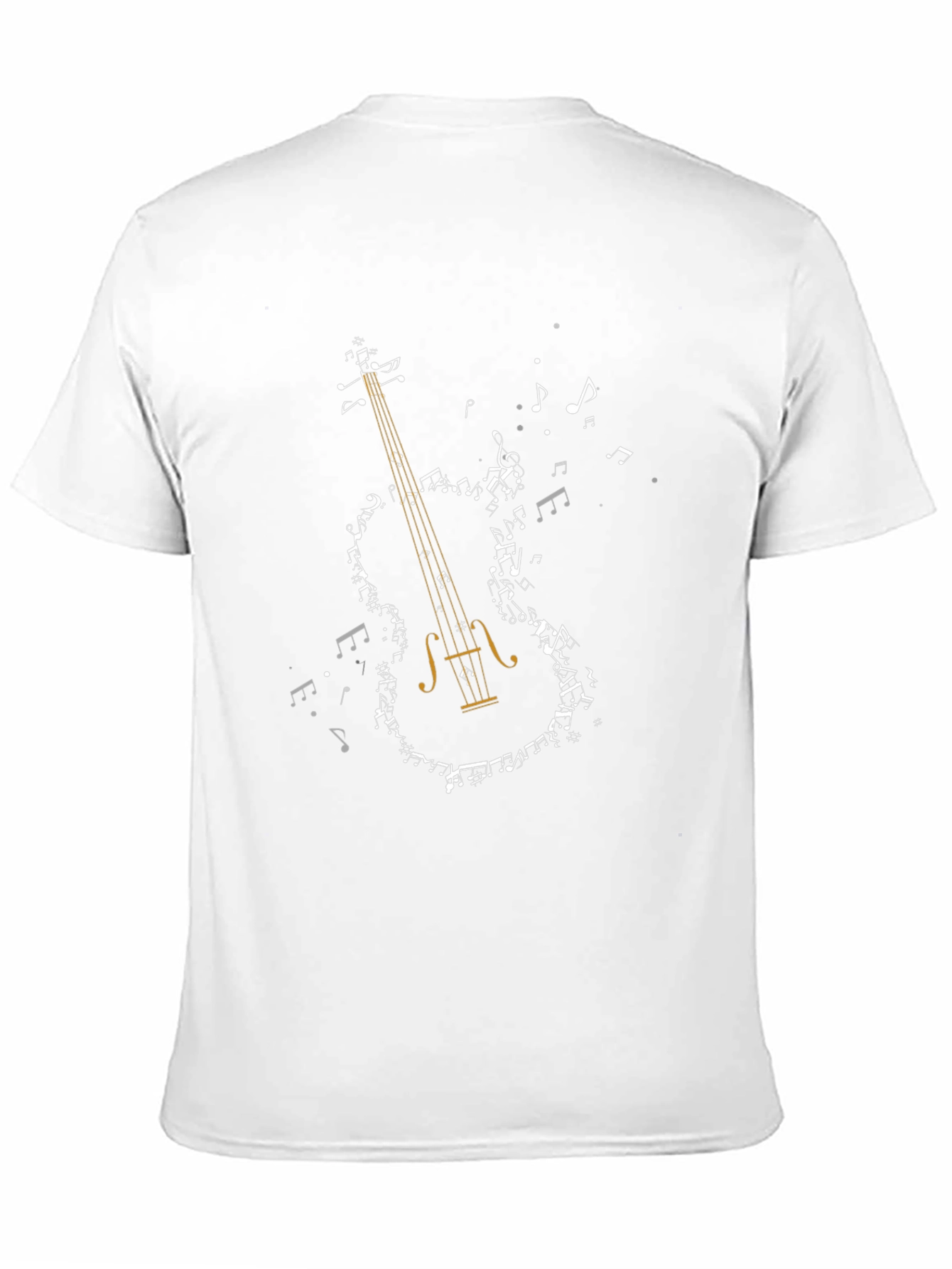 Musical Violin Graphic Tee - Black Cotton T-Shirt