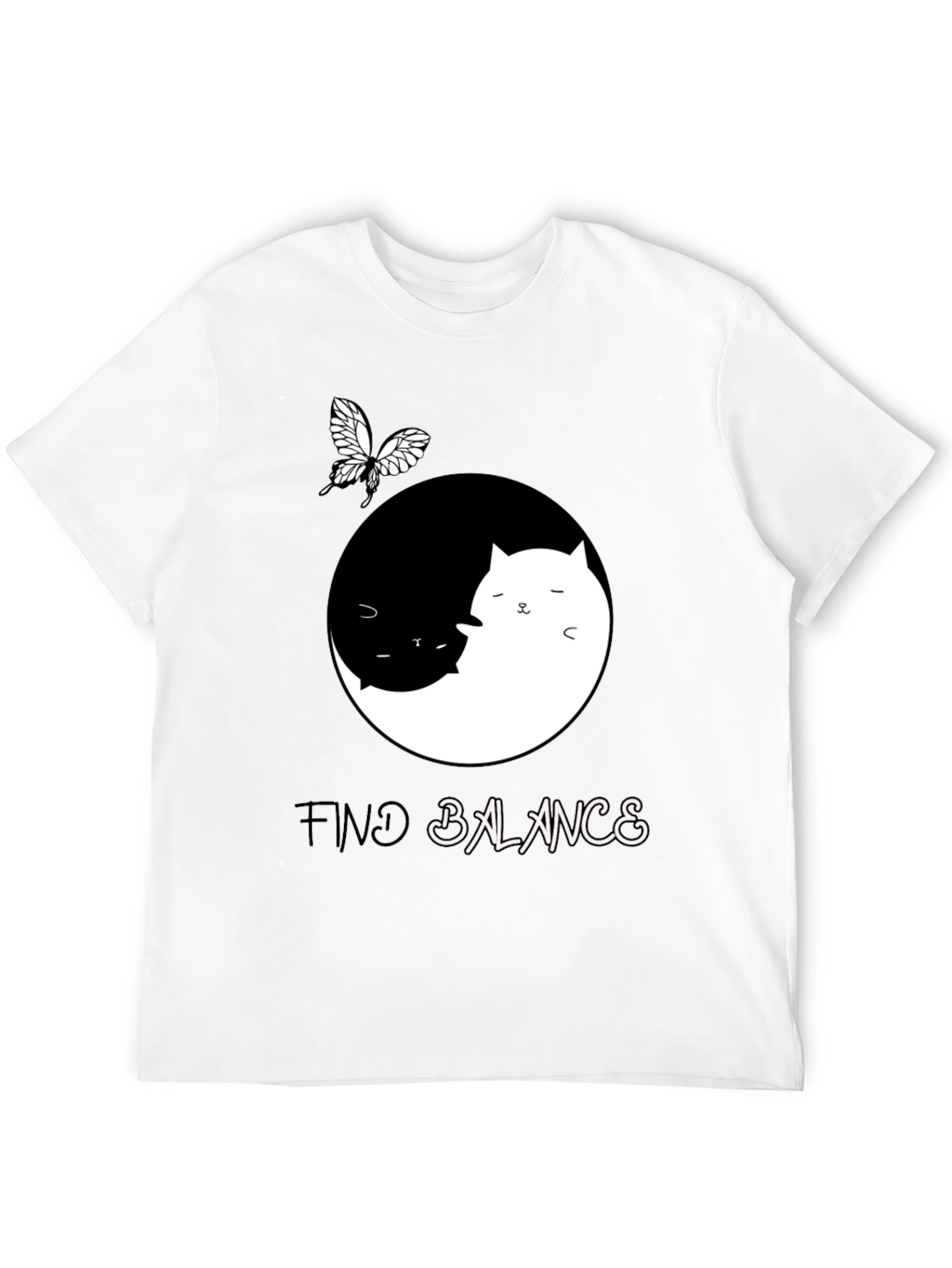 Yin Yang Cat Balance T-Shirt