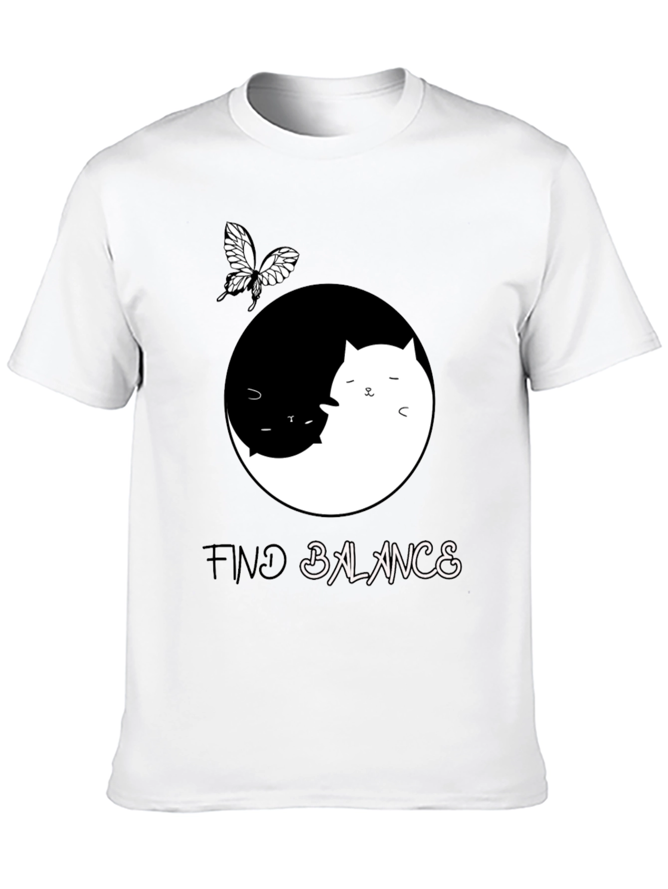 Yin Yang Cat Balance T-Shirt