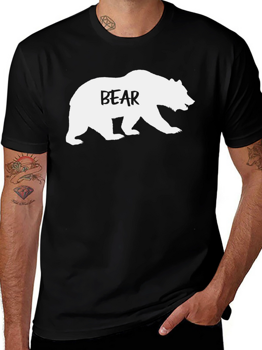 Bear Graphic T-Shirt - Mens Casual Tee