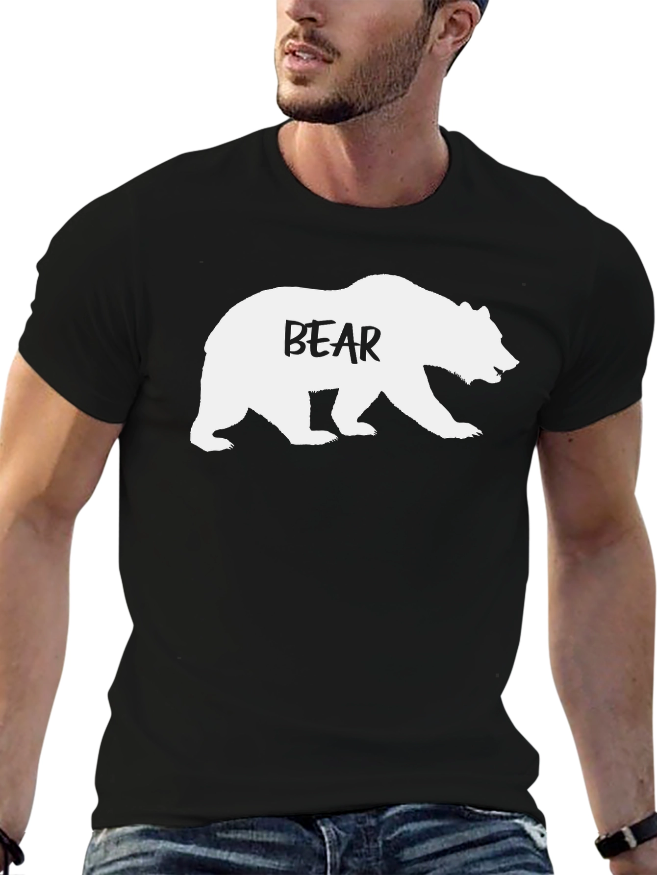 Bear Graphic T-Shirt - Mens Casual Tee