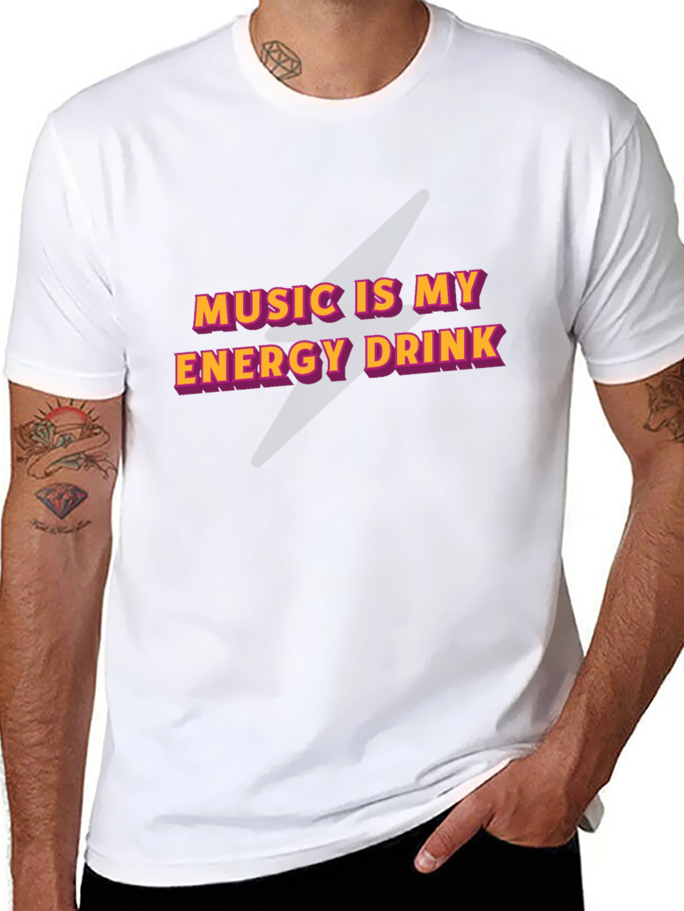 Music Is My Energy Drink Graphic Tee - Black