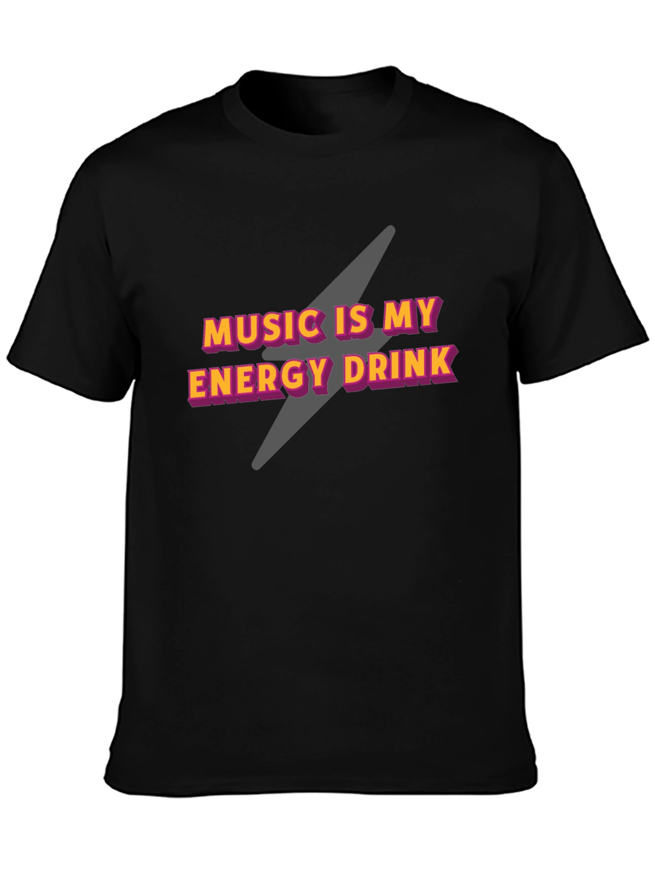 Music Is My Energy Drink Graphic Tee - Black