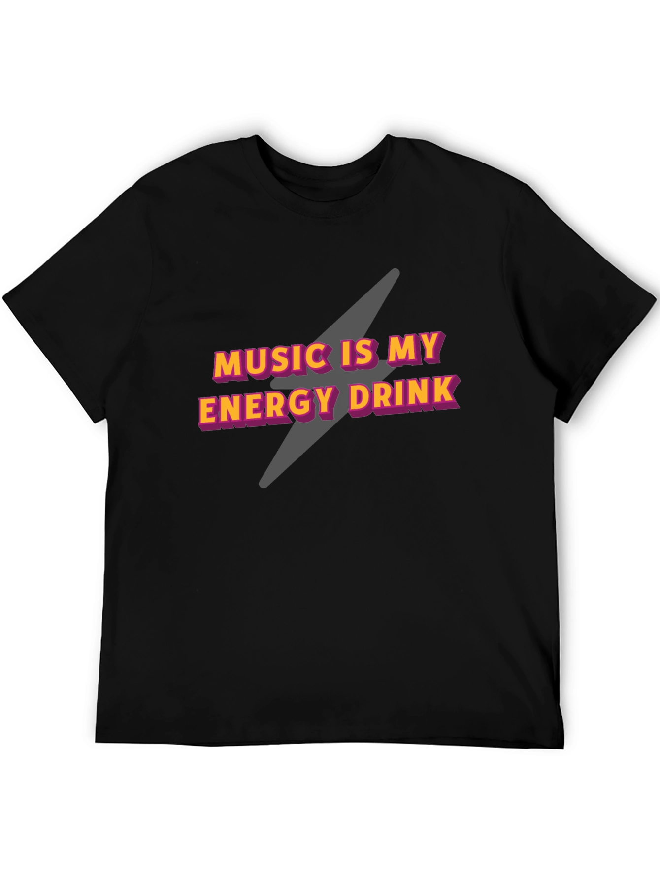 Music Is My Energy Drink Graphic Tee - Black