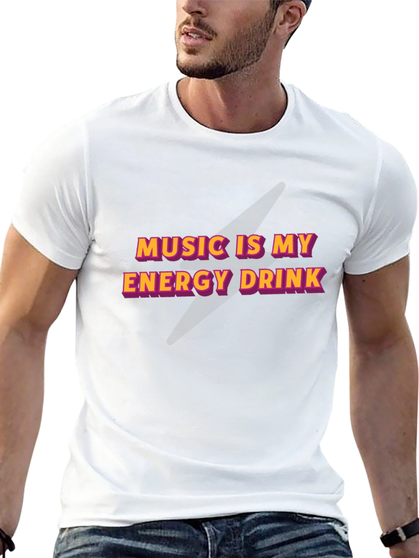 Music Is My Energy Drink Graphic Tee - Black