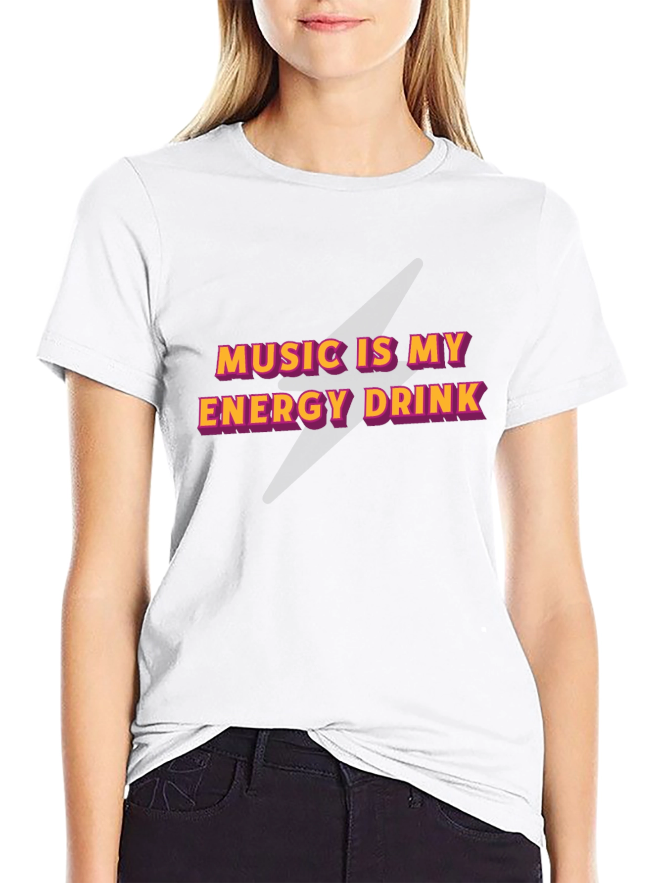 Music Is My Energy Drink Graphic Tee - Black