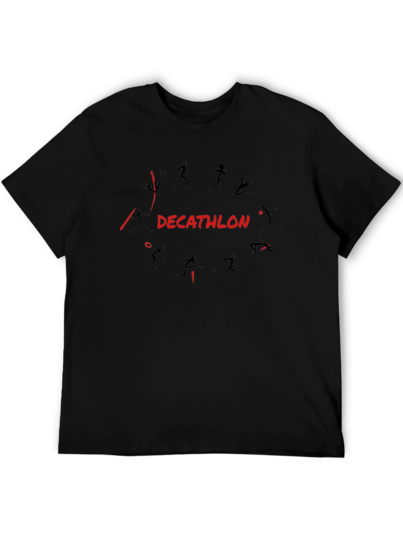 Decathlon Graphic Print Black T-Shirt