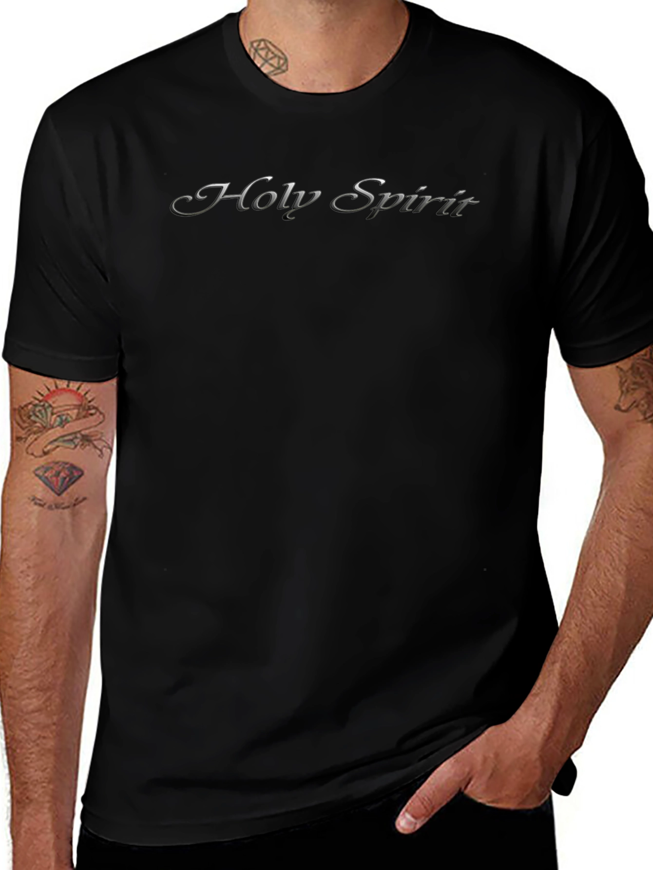 Holy Spirit Black Graphic T-Shirt