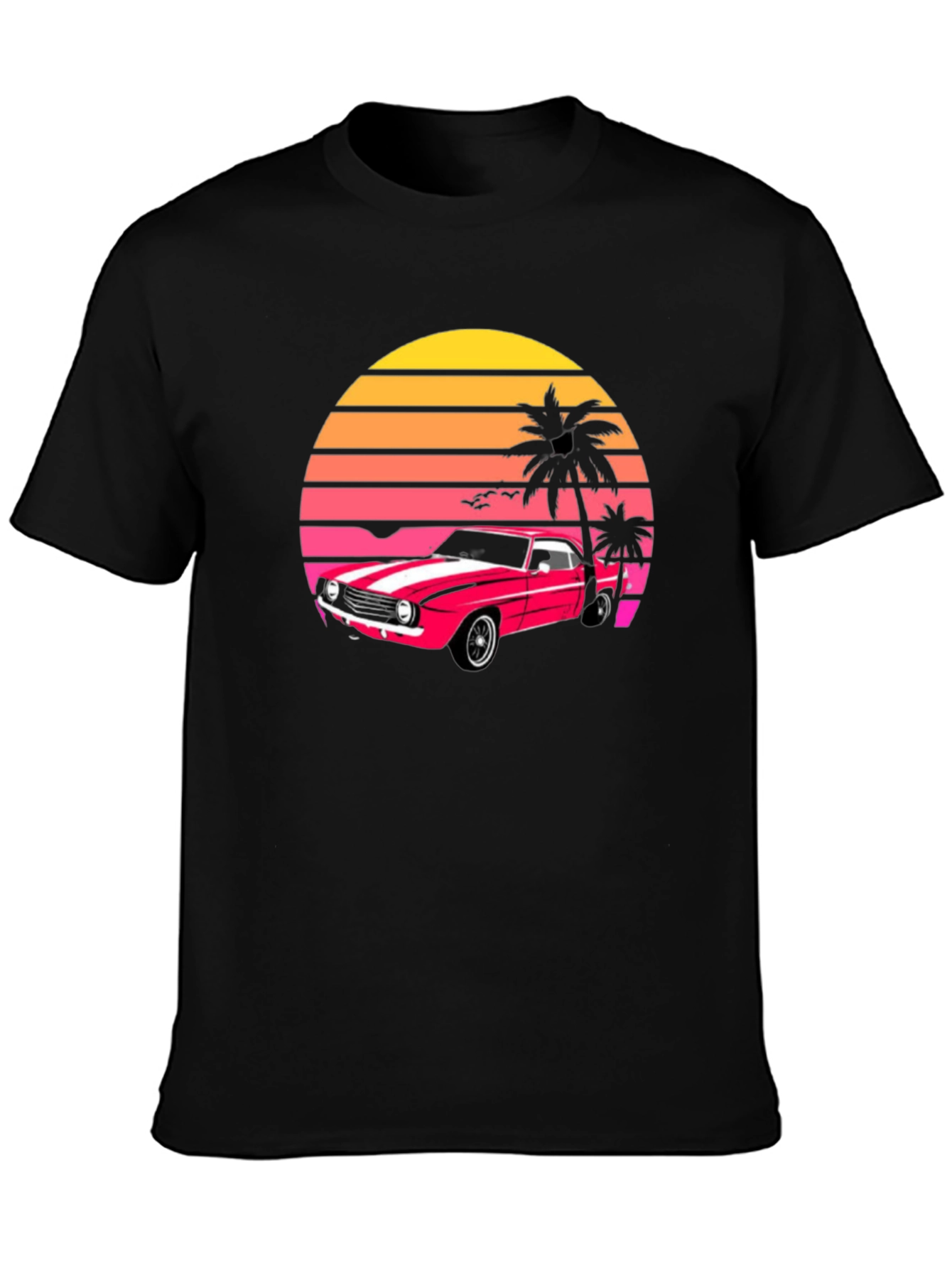 Retro Sunset Car Graphic T-Shirt