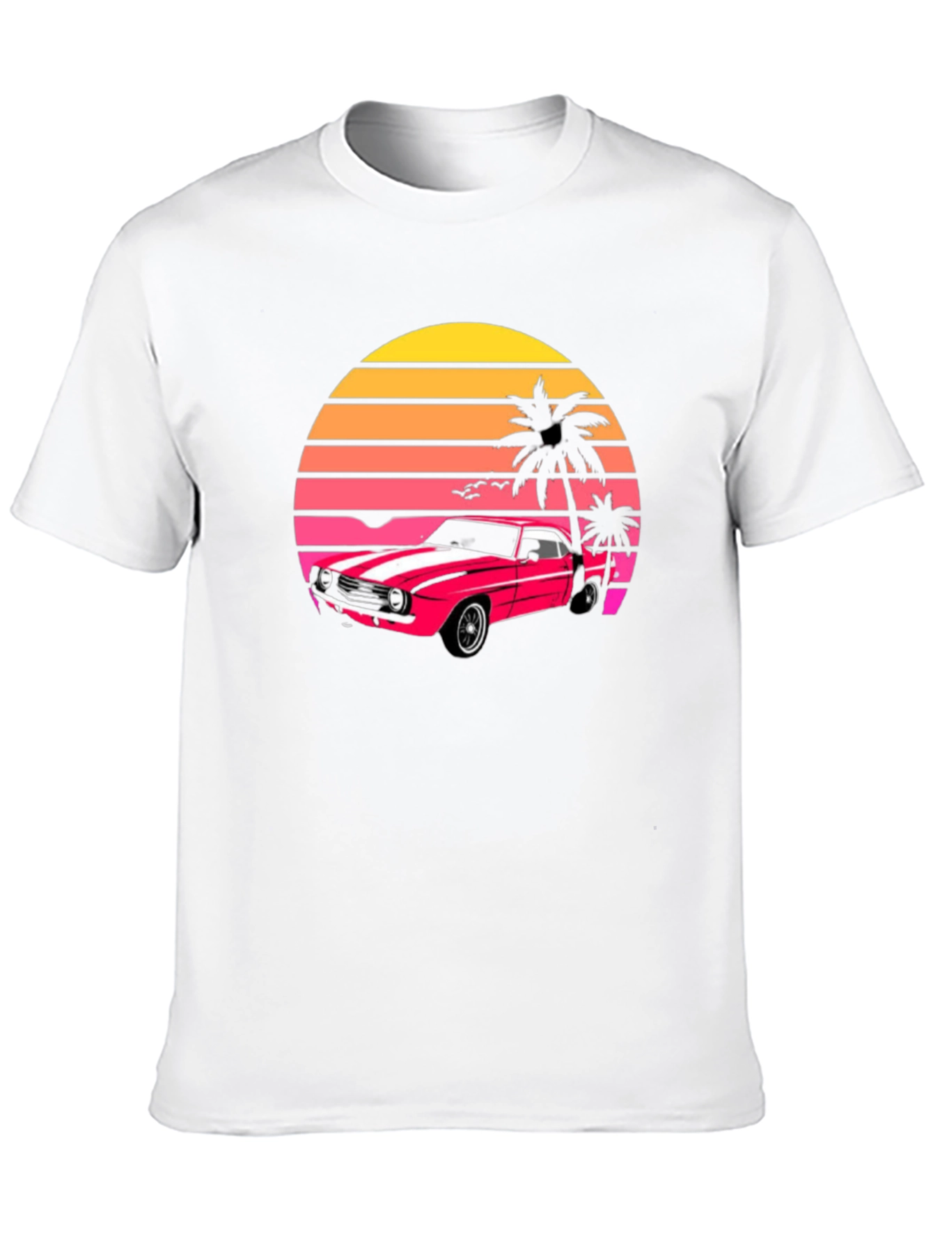 Retro Sunset Car Graphic T-Shirt
