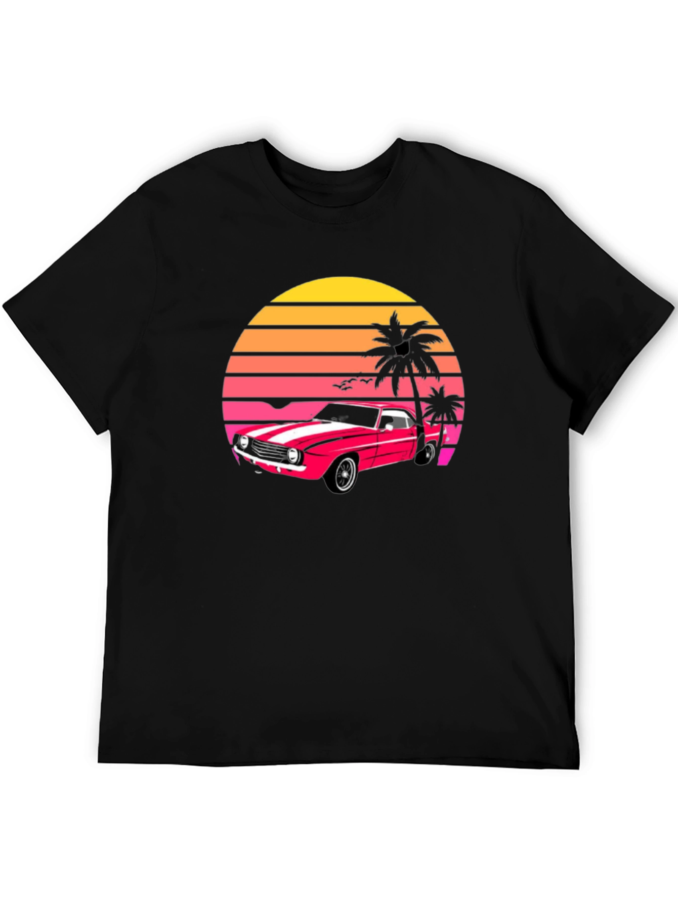 Retro Sunset Car Graphic T-Shirt