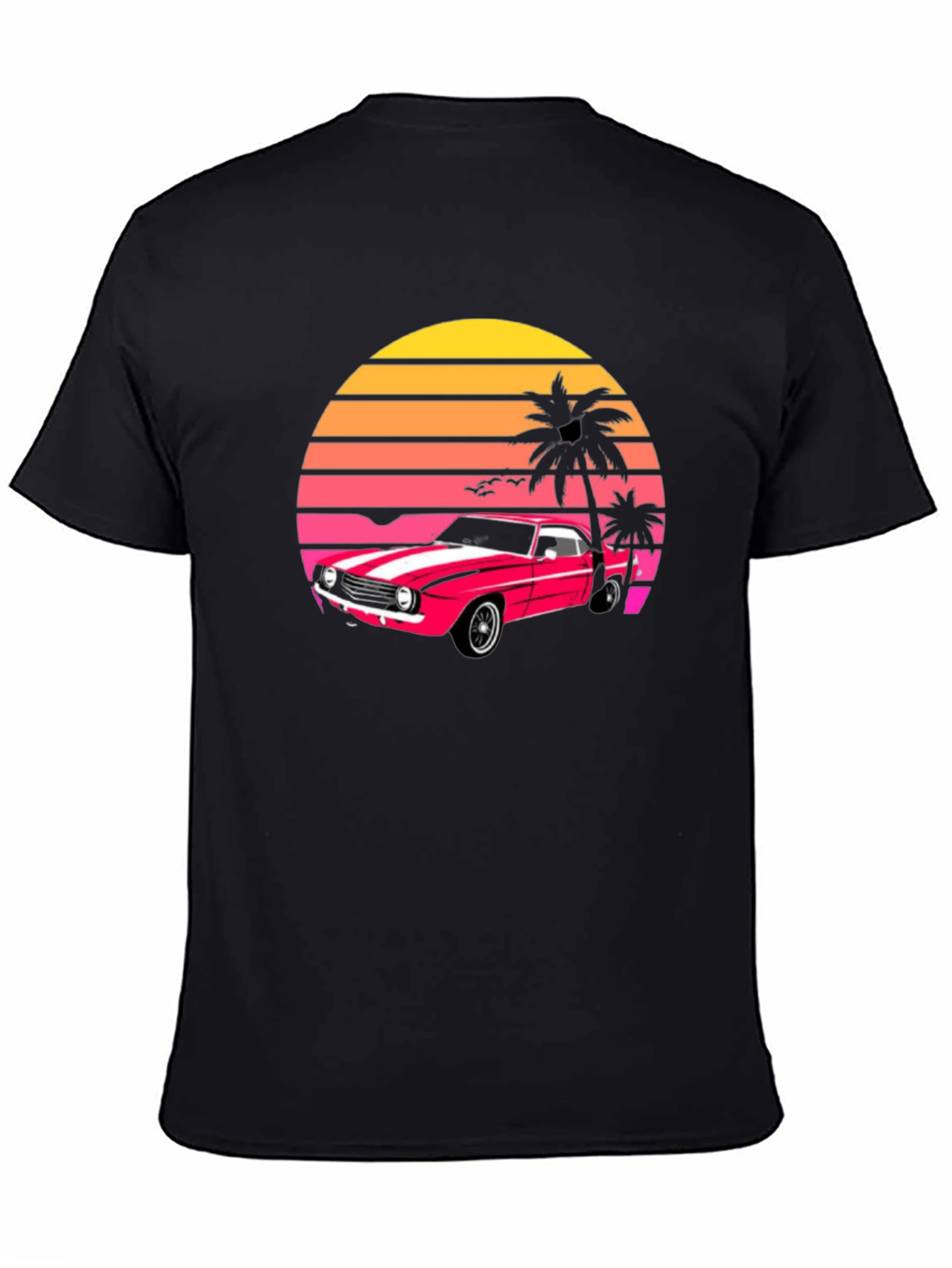 Retro Sunset Car Graphic T-Shirt