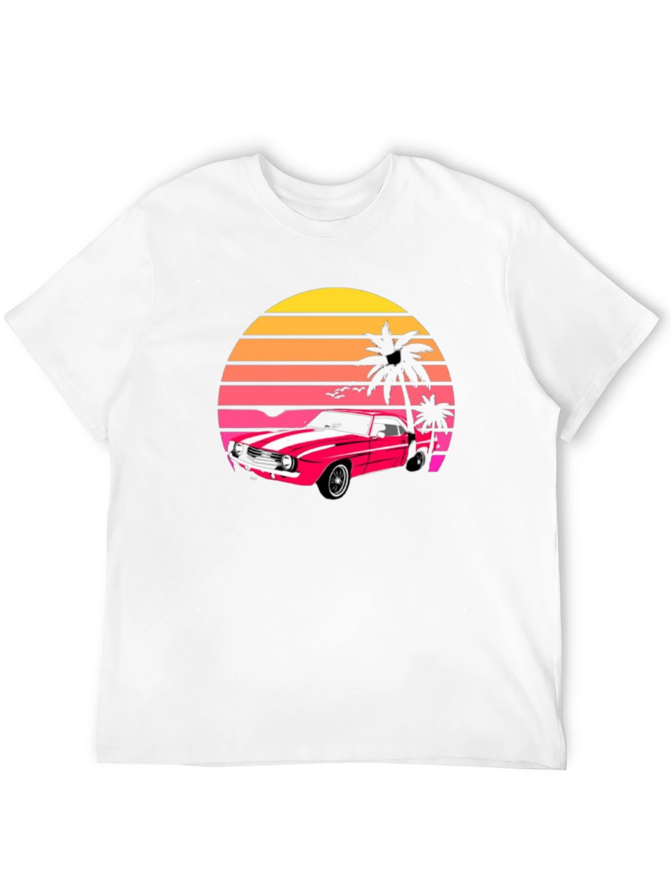 Retro Sunset Car Graphic T-Shirt