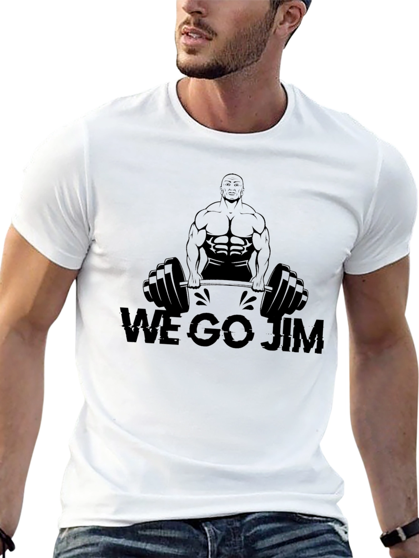 We Go Jim Weightlifting Graphic Tee