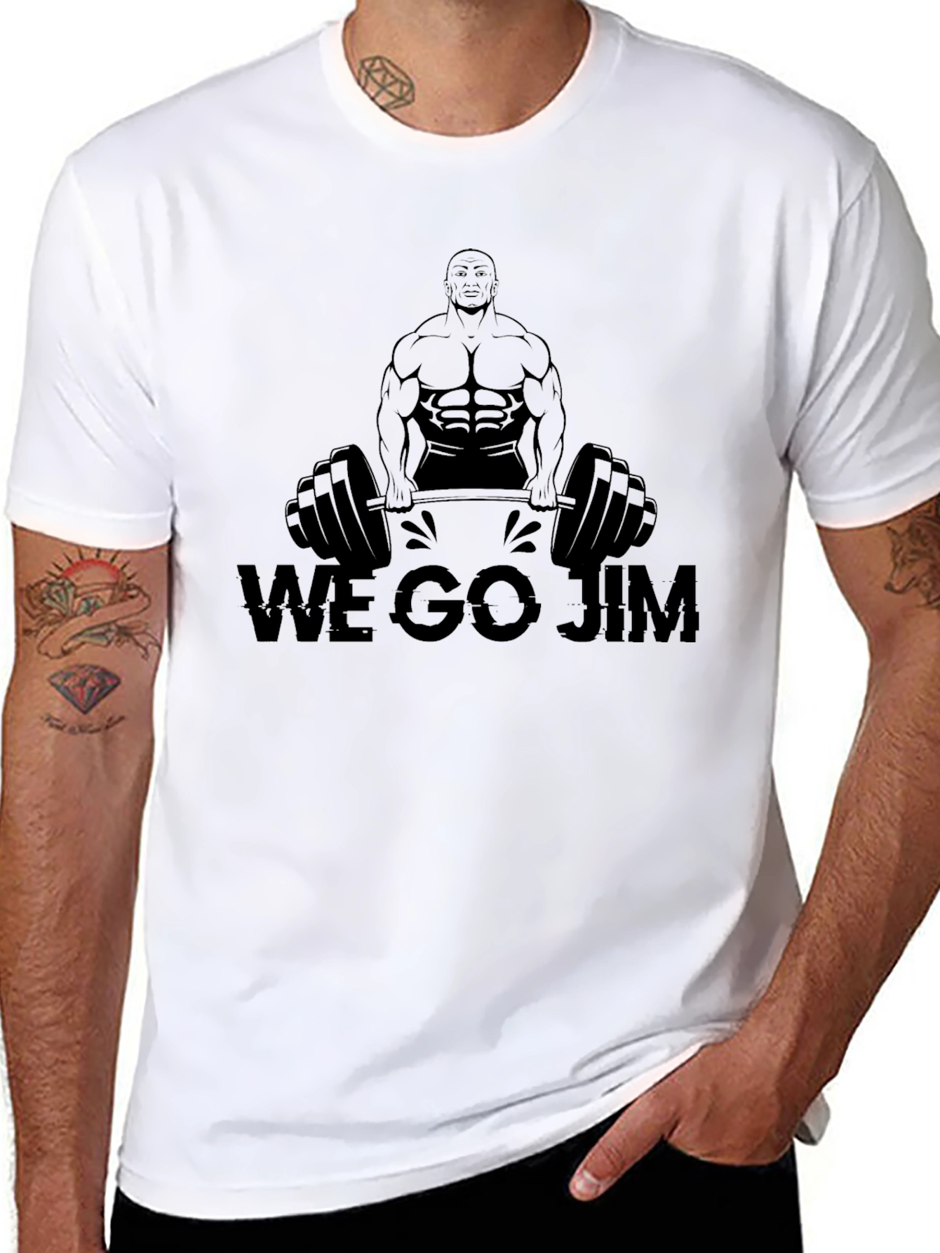 We Go Jim Weightlifting Graphic Tee