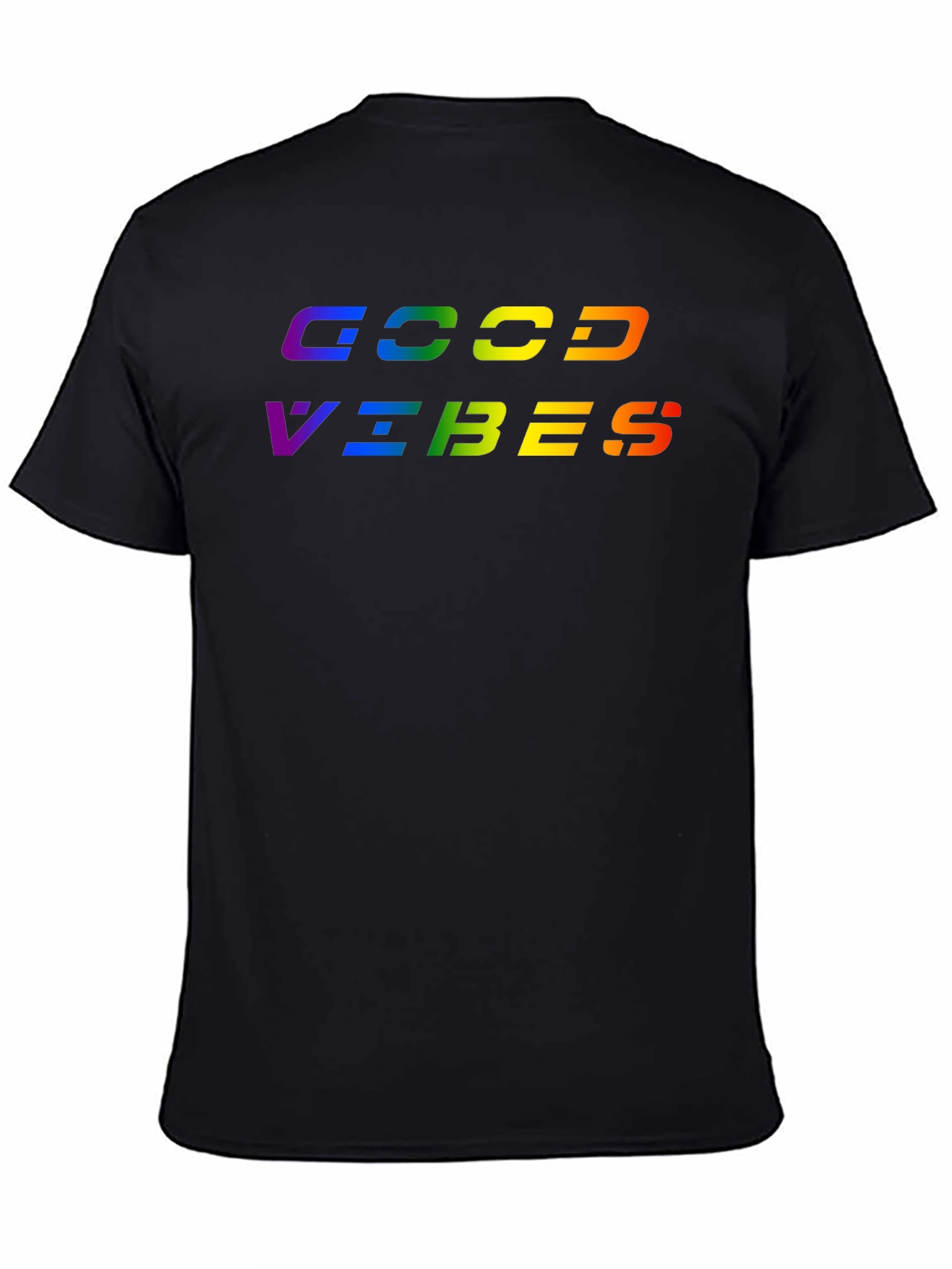 Rainbow Good Vibes Black T-Shirt