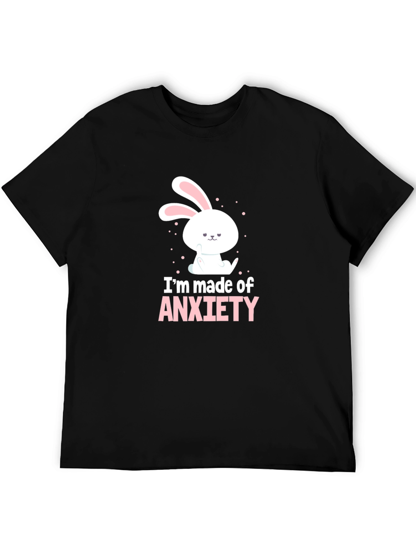 Anxiety Bunny Graphic T-Shirt - Black Cotton Tee