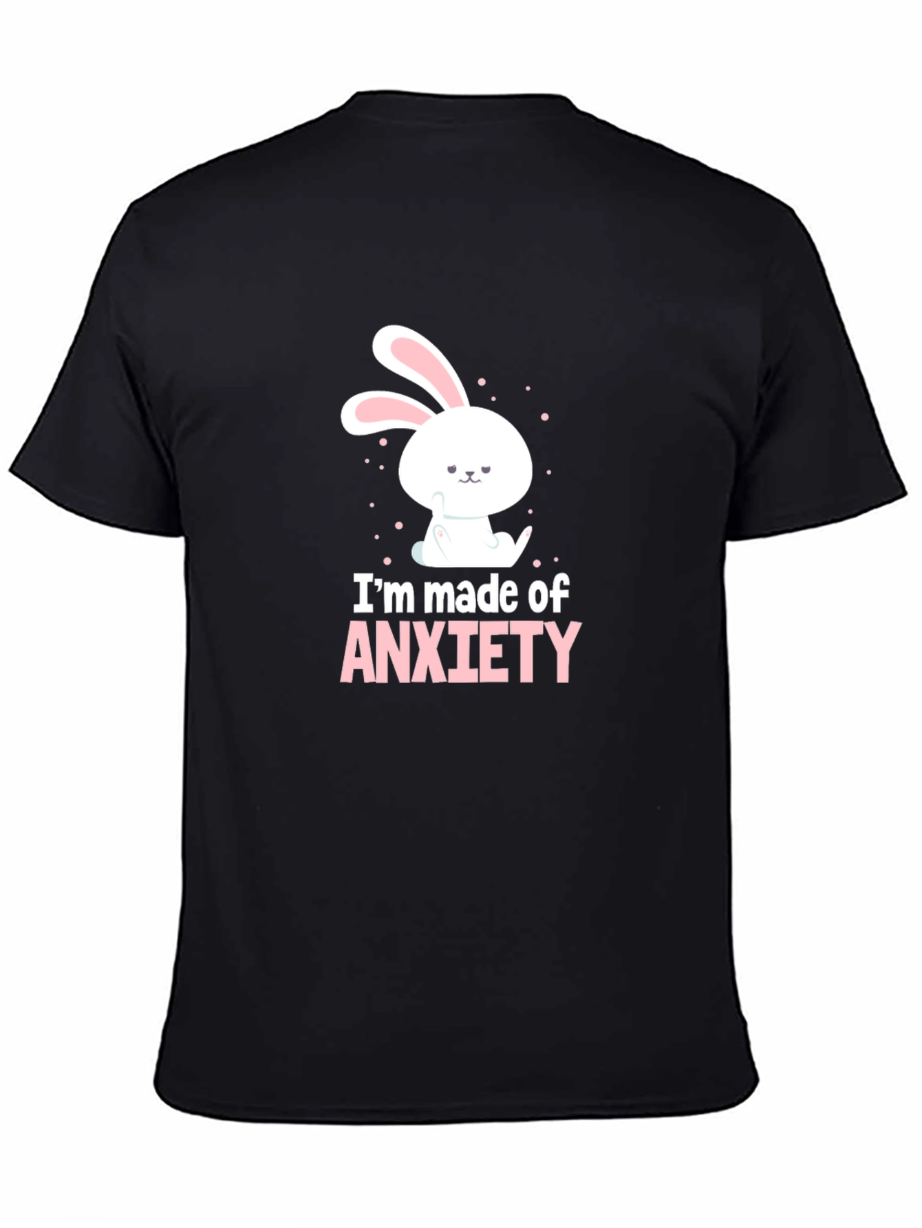 Anxiety Bunny Graphic T-Shirt - Black Cotton Tee