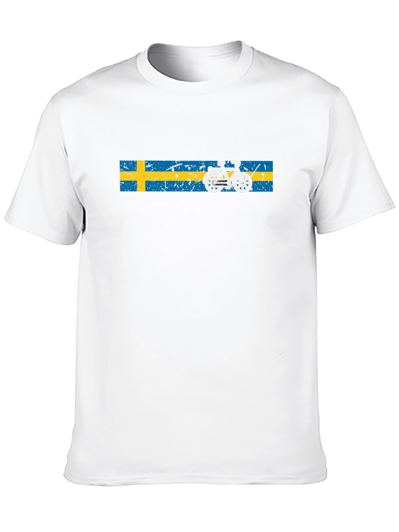 Sweden Flag Bicycle Graphic Black T-Shirt
