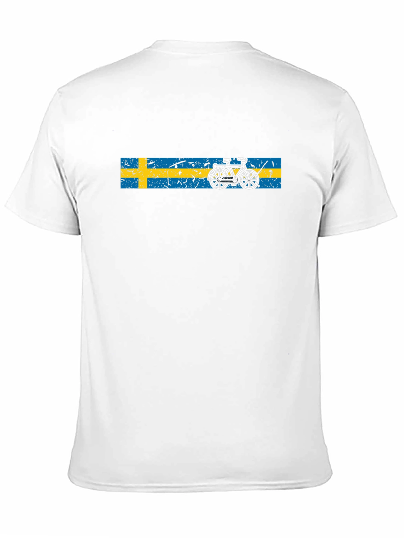 Sweden Flag Bicycle Graphic Black T-Shirt