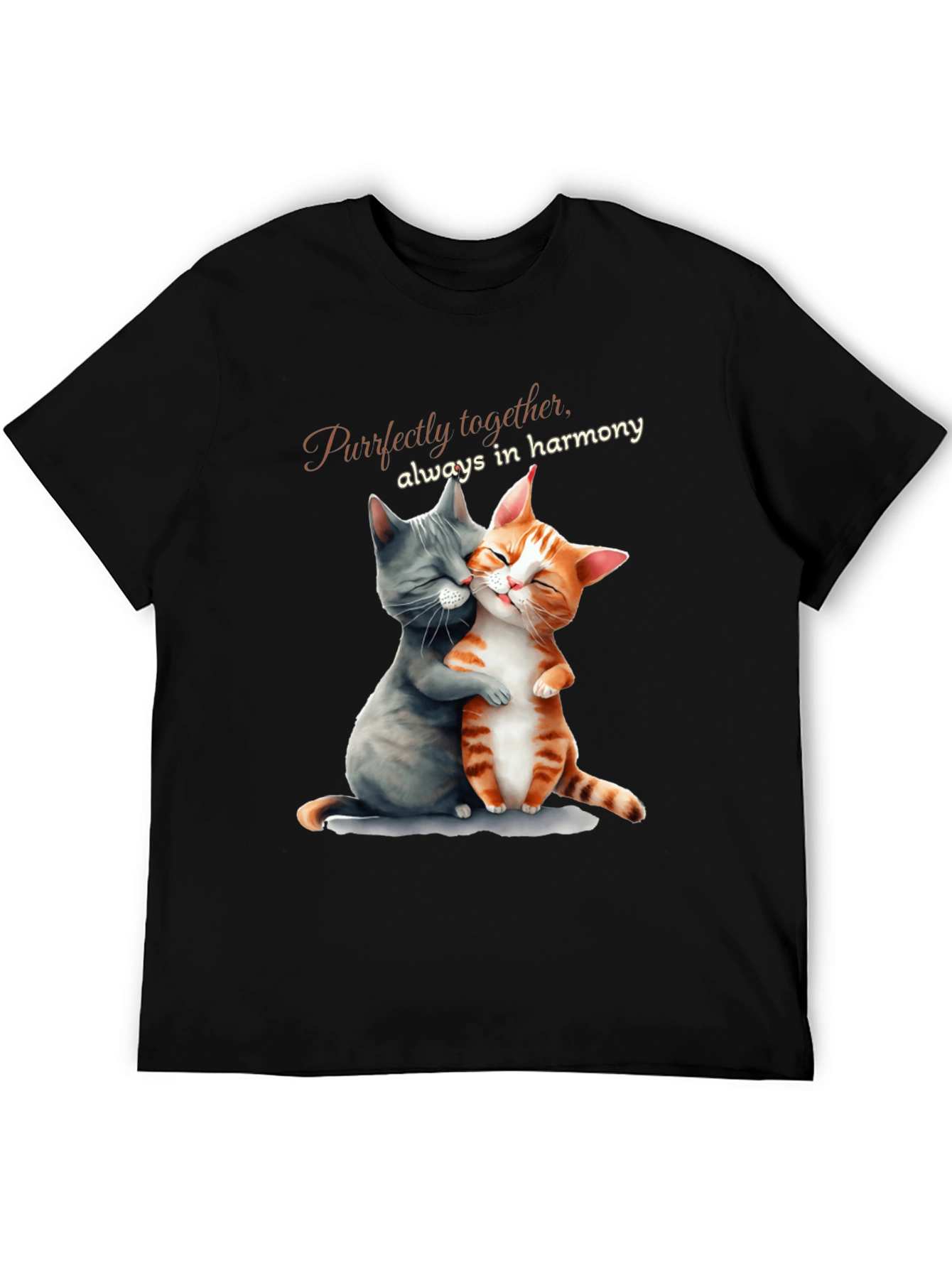 Purrfectly Together T-Shirt: Cat Lovers Harmony