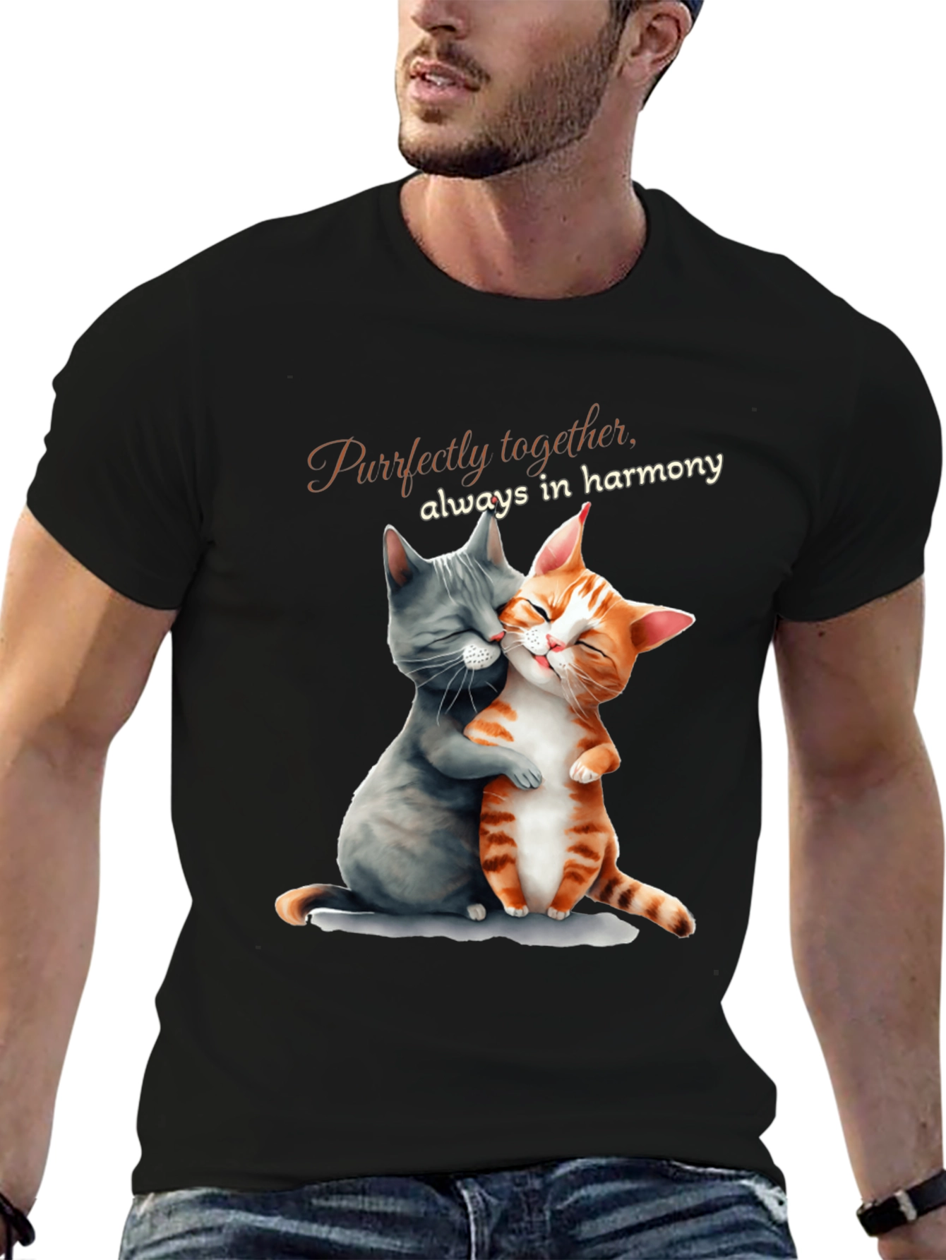 Purrfectly Together T-Shirt: Cat Lovers Harmony