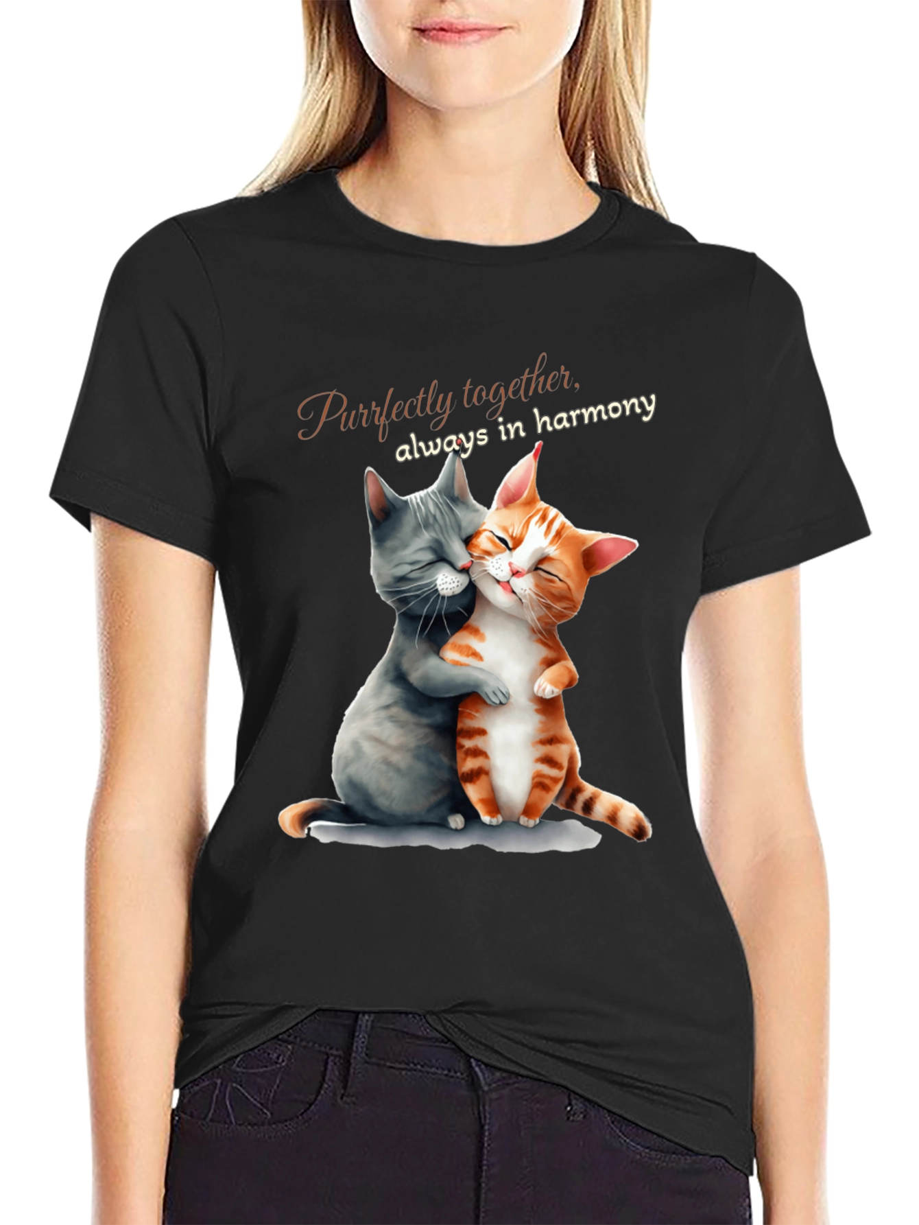 Purrfectly Together T-Shirt: Cat Lovers Harmony