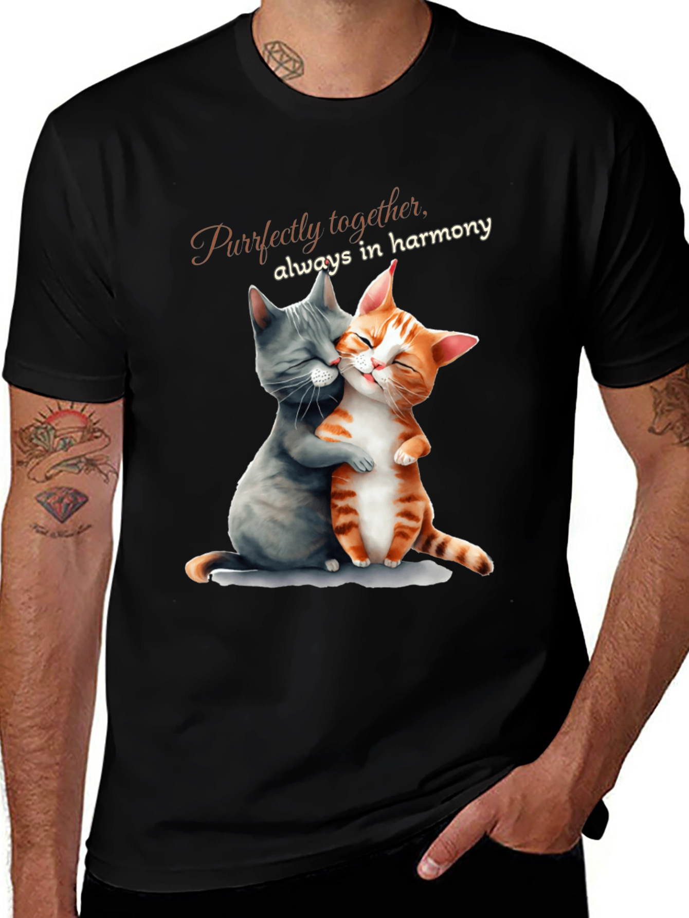 Purrfectly Together T-Shirt: Cat Lovers Harmony