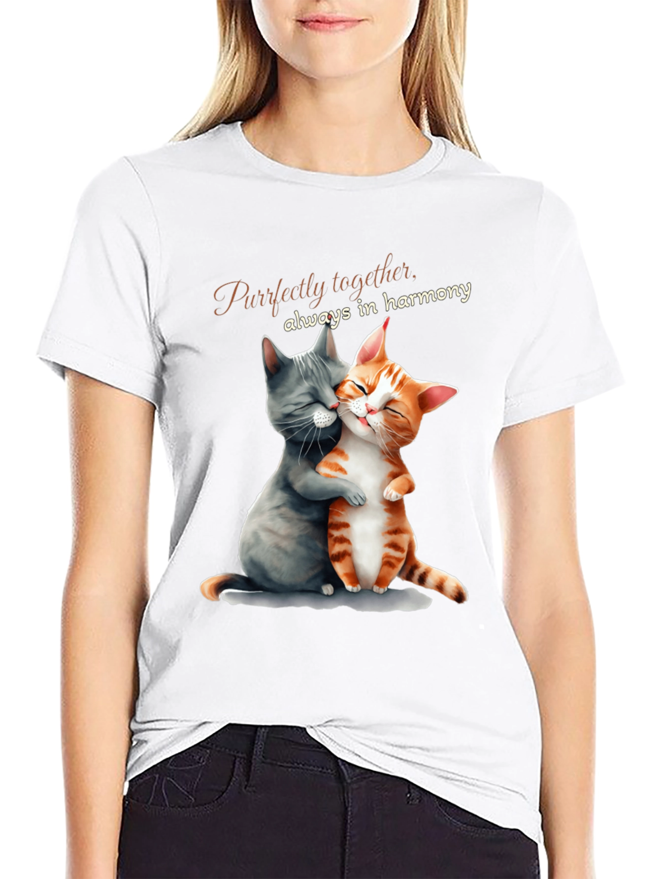 Purrfectly Together T-Shirt: Cat Lovers Harmony