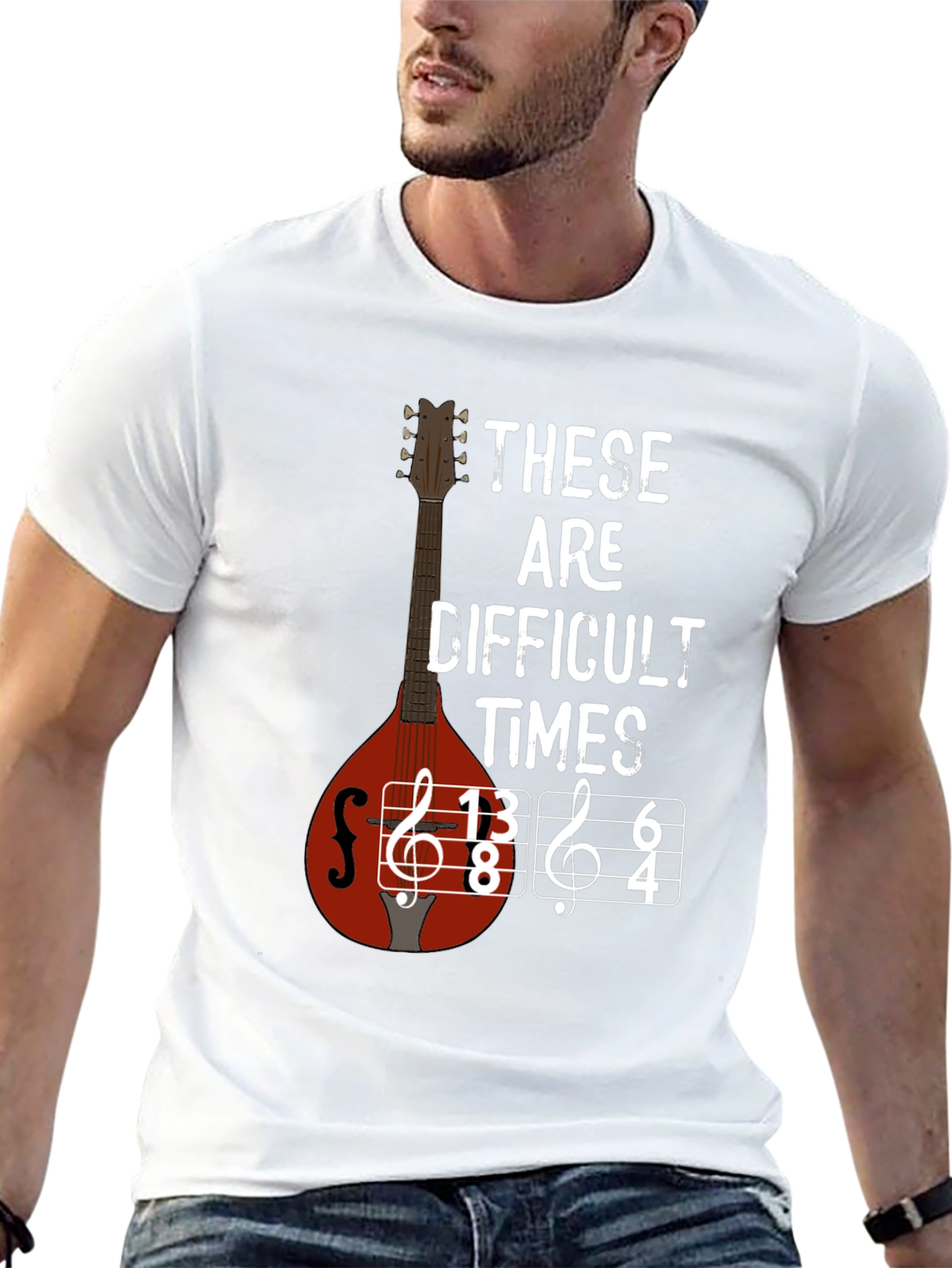 Difficult Times Music T-Shirt - Mandolin Graphic Tee
