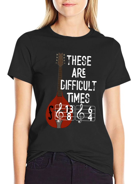 Difficult Times Music T-Shirt - Mandolin Graphic Tee