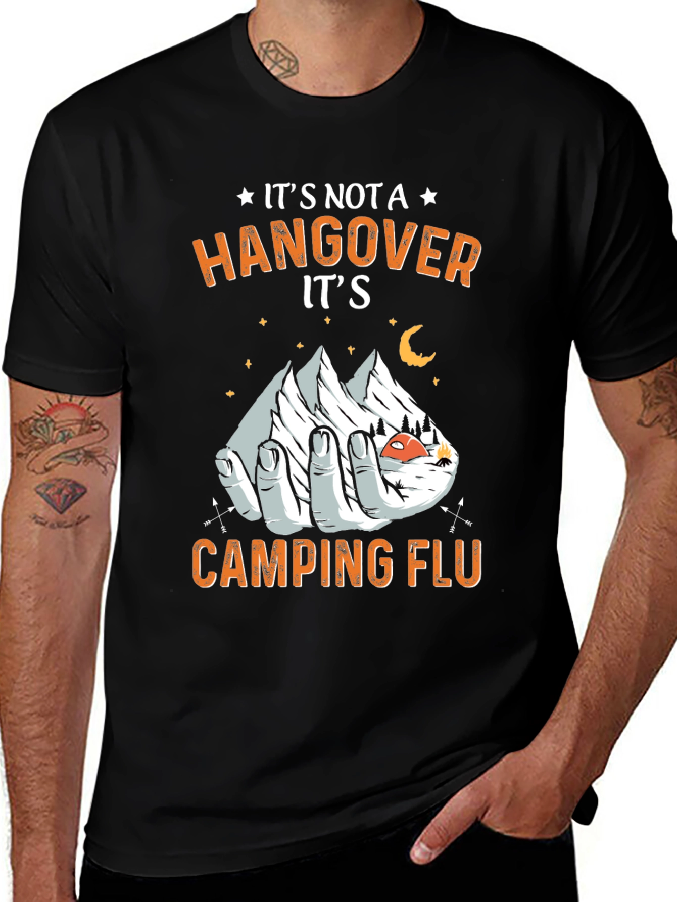 Camping Flu Graphic Tee -  Novelty T-Shirt
