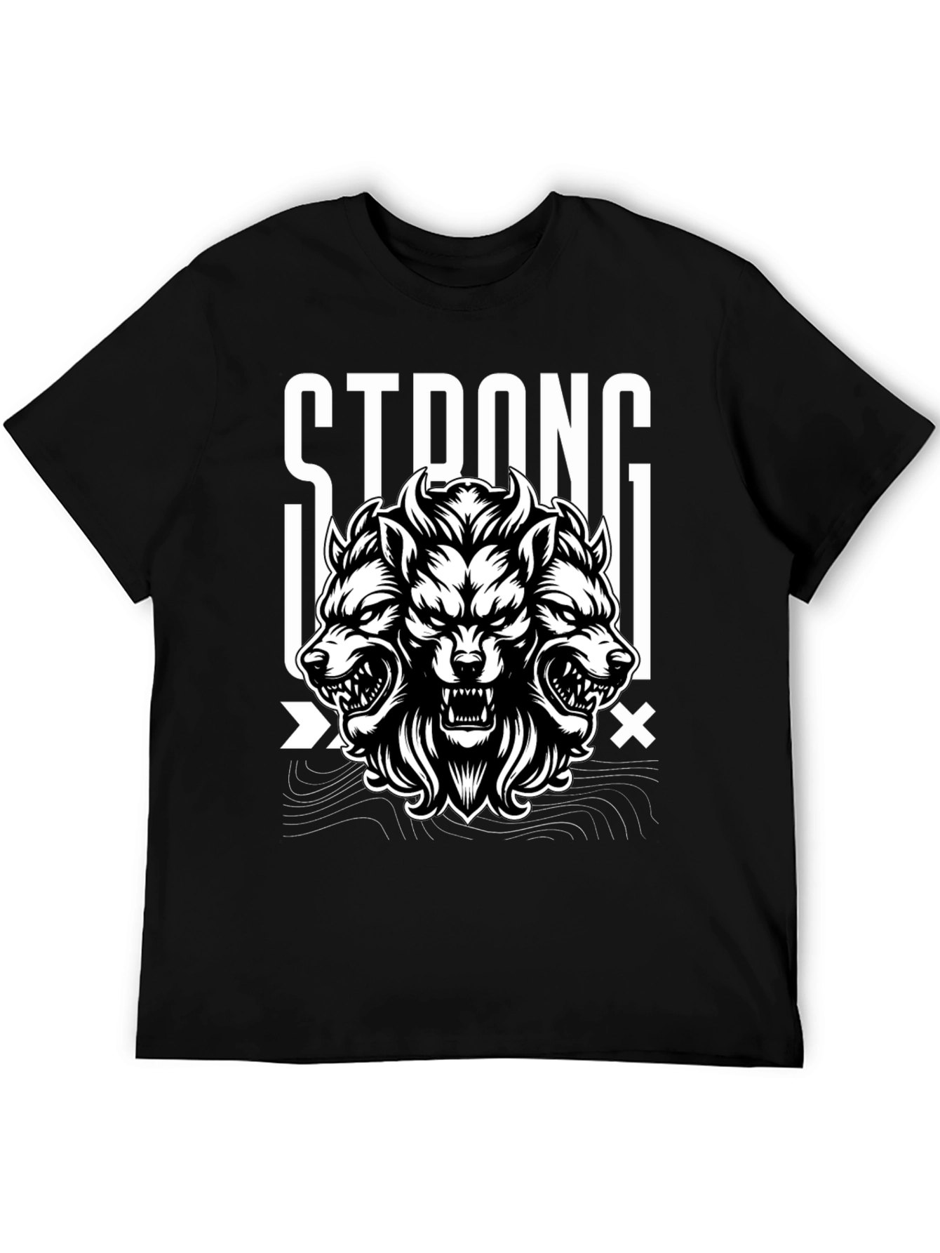 Strong Wolf Graphic Tee - Black
