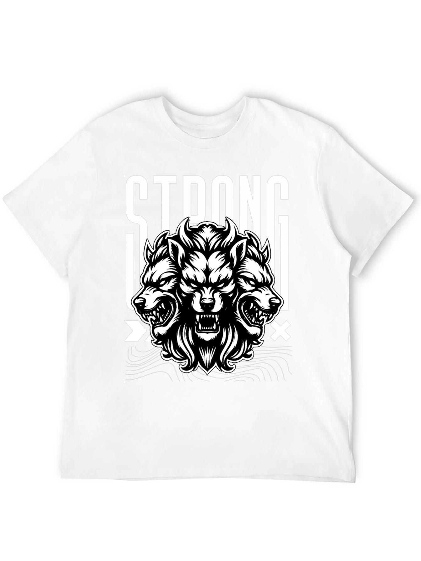 Strong Wolf Graphic Tee - Black