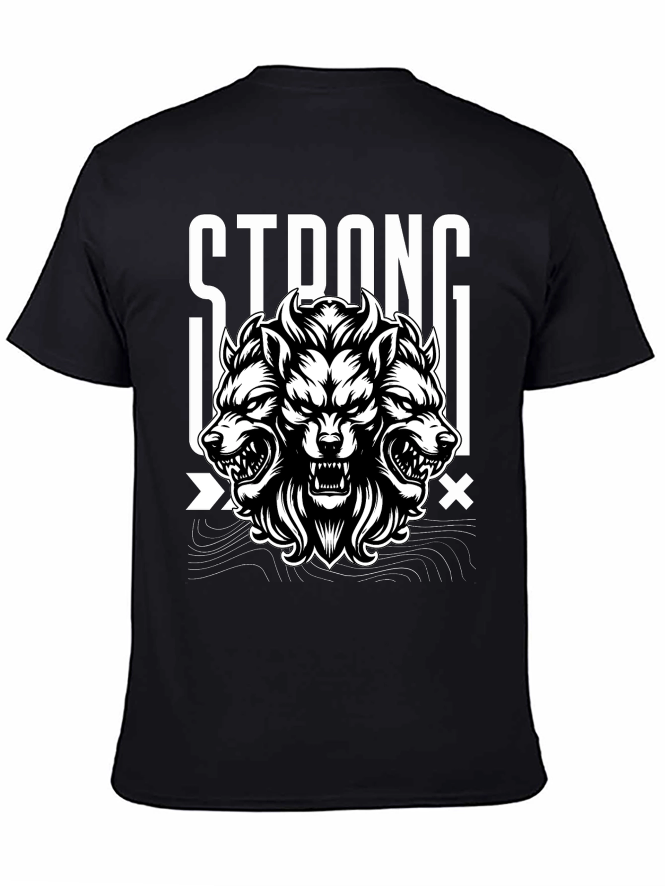Strong Wolf Graphic Tee - Black