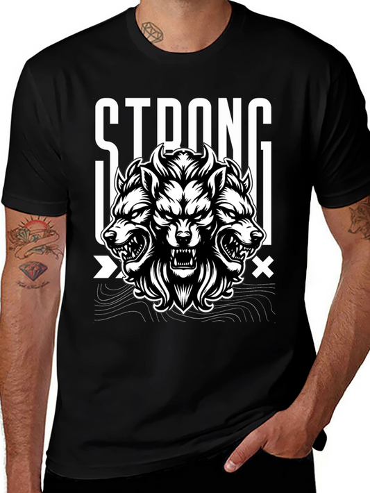 Strong Wolf Graphic Tee - Black