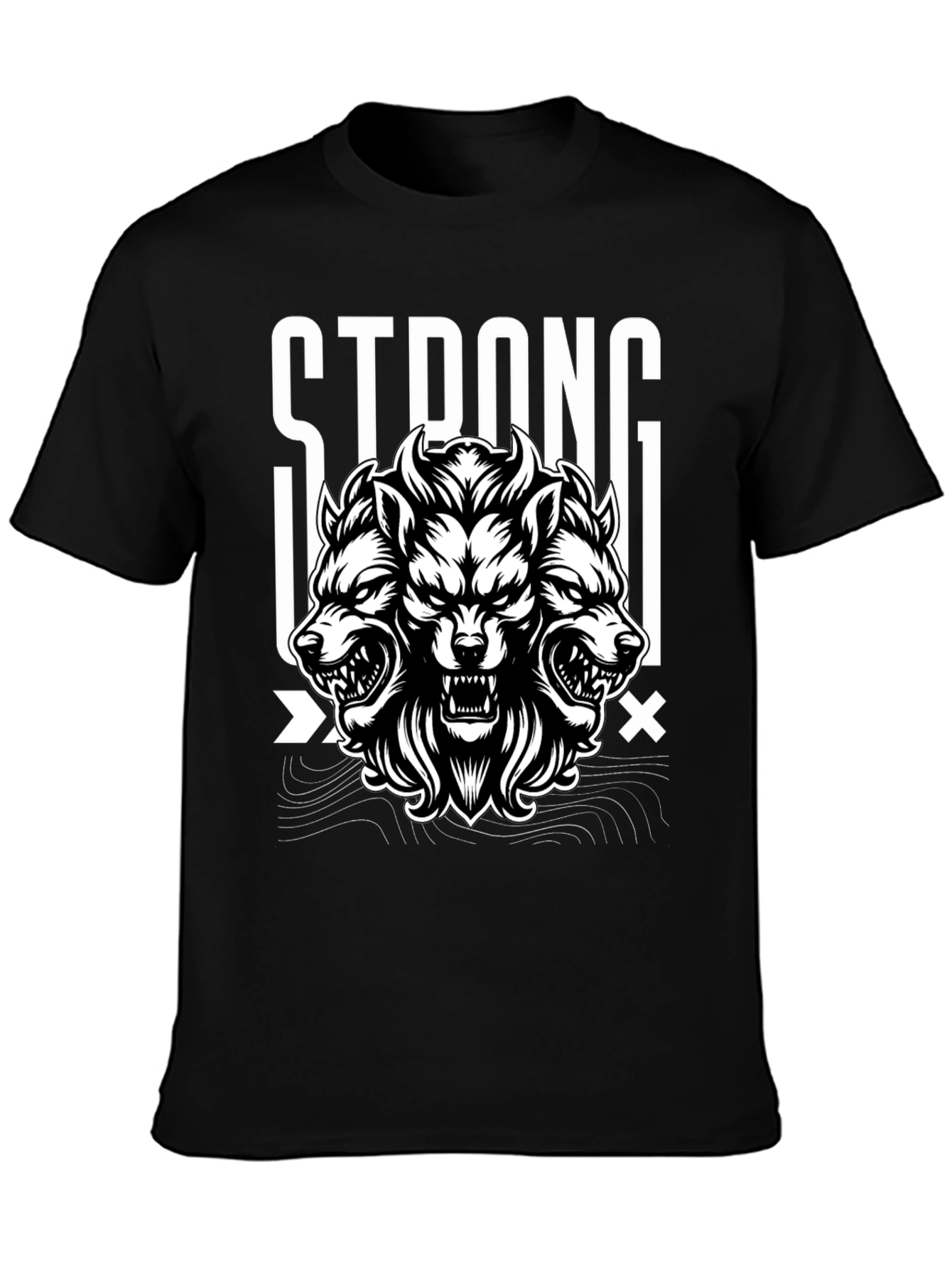 Strong Wolf Graphic Tee - Black