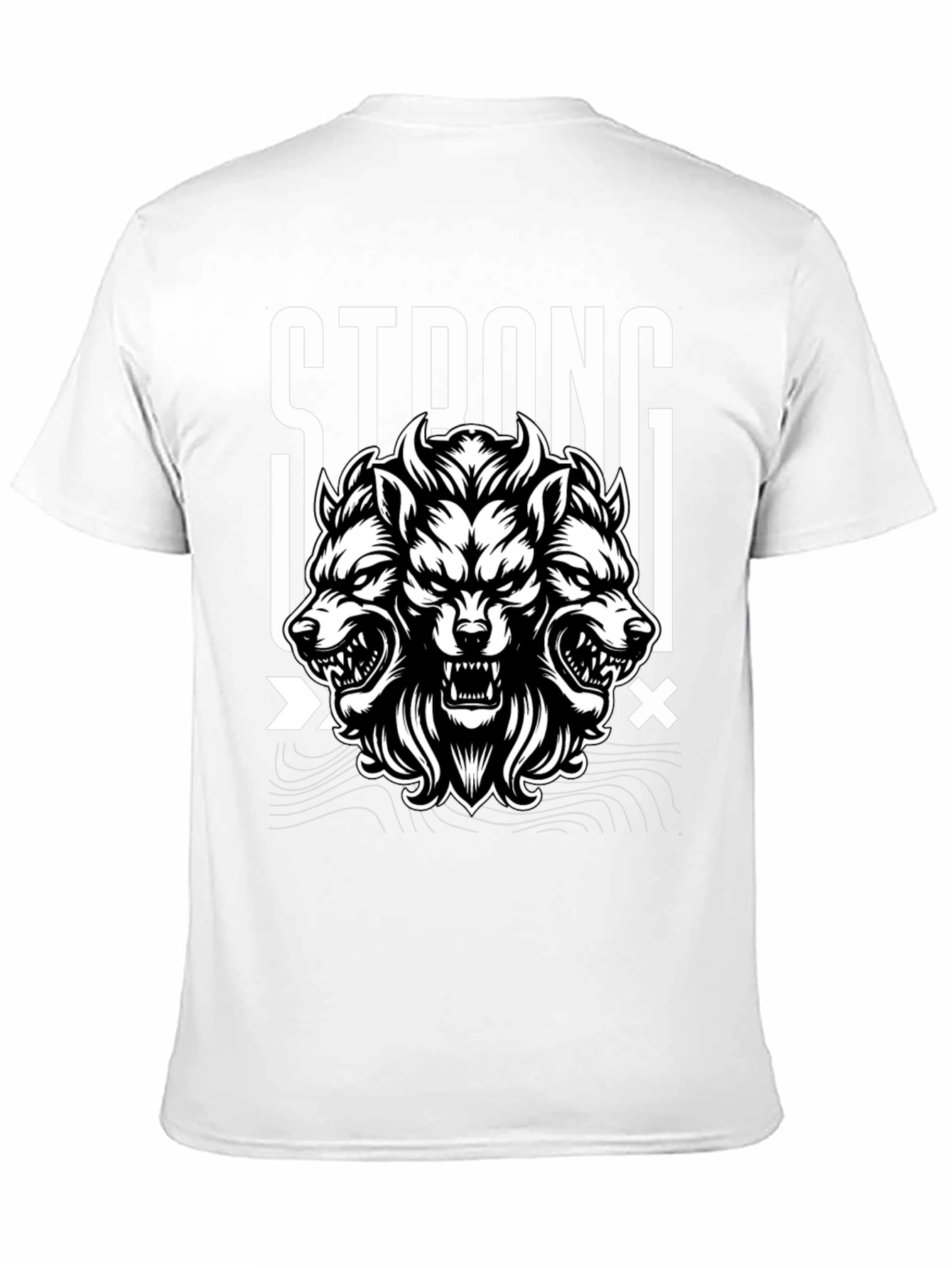 Strong Wolf Graphic Tee - Black