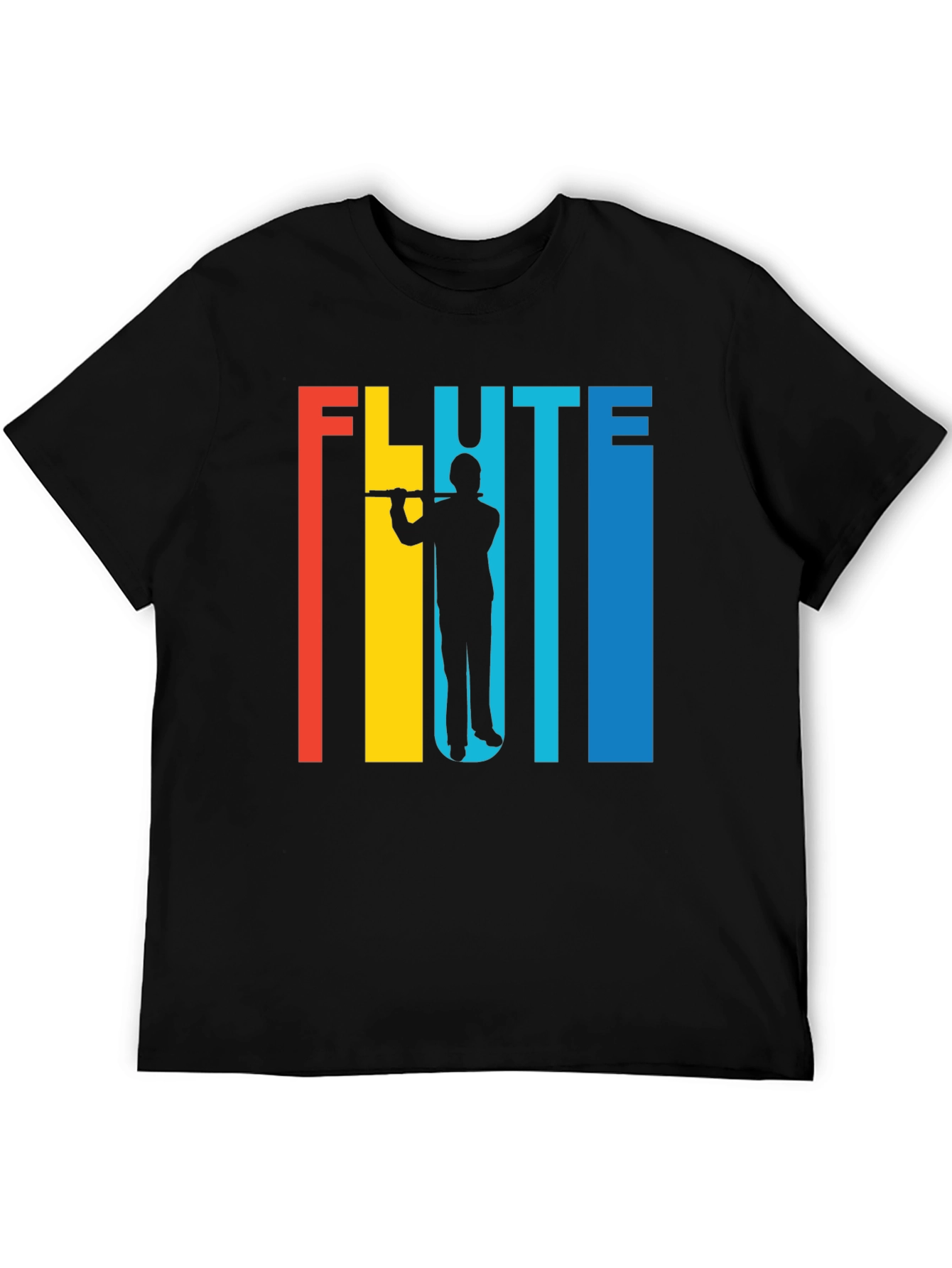 Retro Flute Player Graphic Tee - Music Lover Shirt